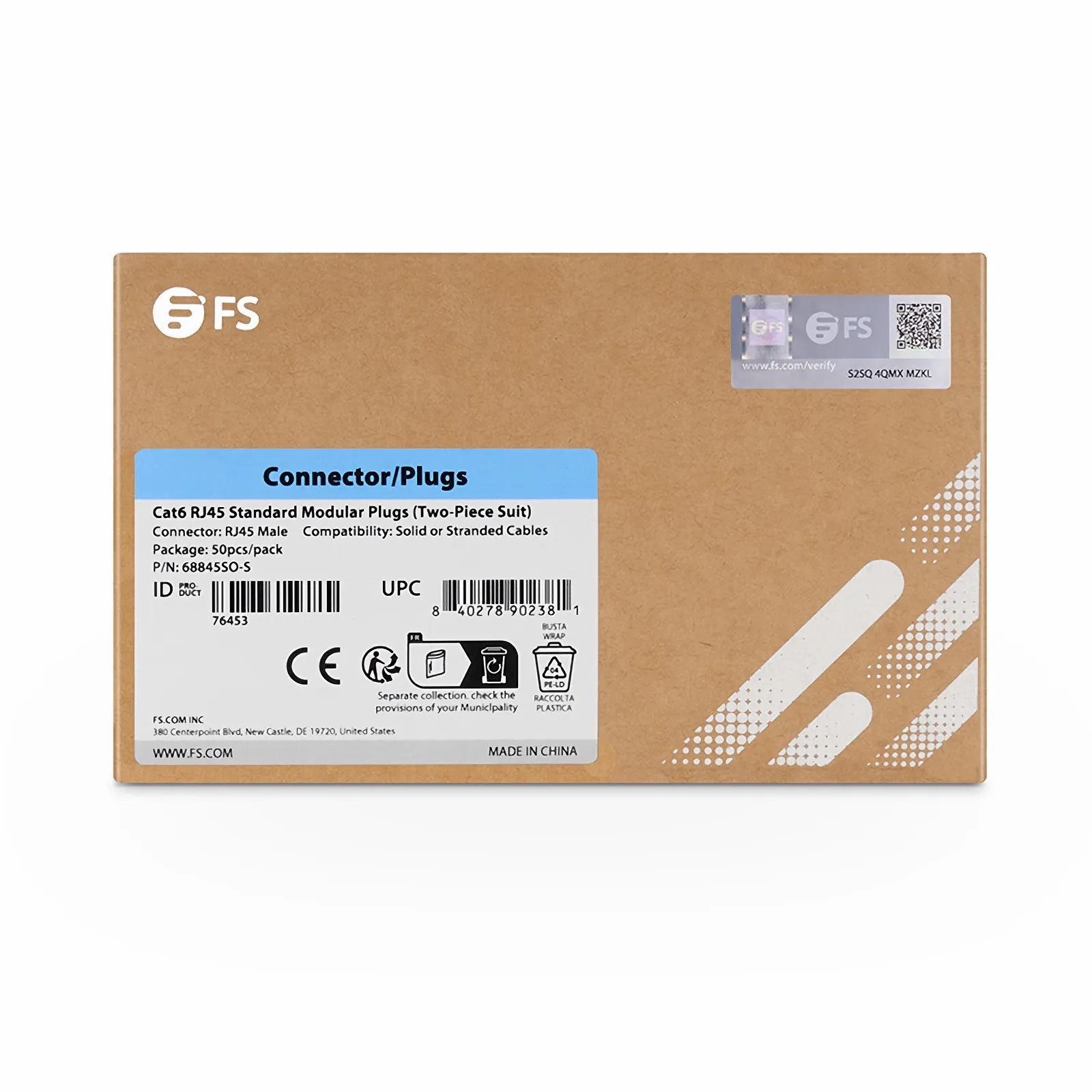 Cat6 RJ45 標準モジュラープラグ(ツーピーススーツ) シールド付き