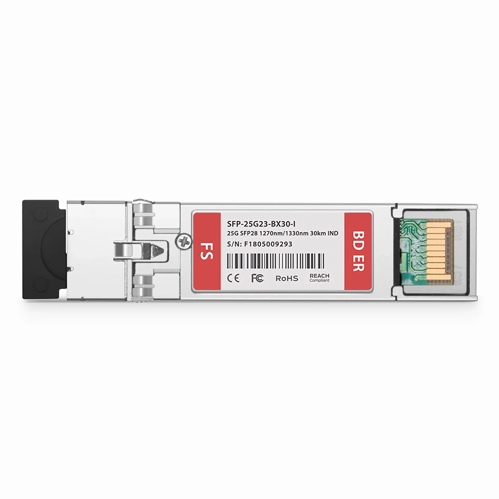 Customized 25GBASE-U SFP28 BiDi 1270nm-TX/1310nm-RX 30km Simplex LC/UPC SMF Transceiver Module (Industrial)