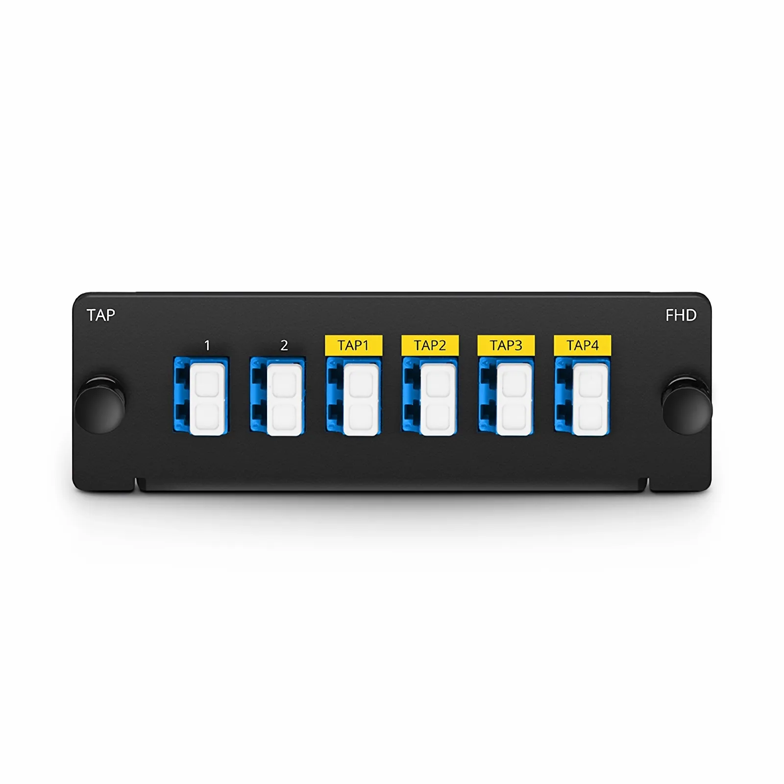 FHD® Demux LC TAP Cassette, OS2 Single Mode, 2 x LC Duplex Live Ports, 4 x LC Duplex TAP Ports, 50/50 Split Ratio (Live/TAP), 1/10/40/100G