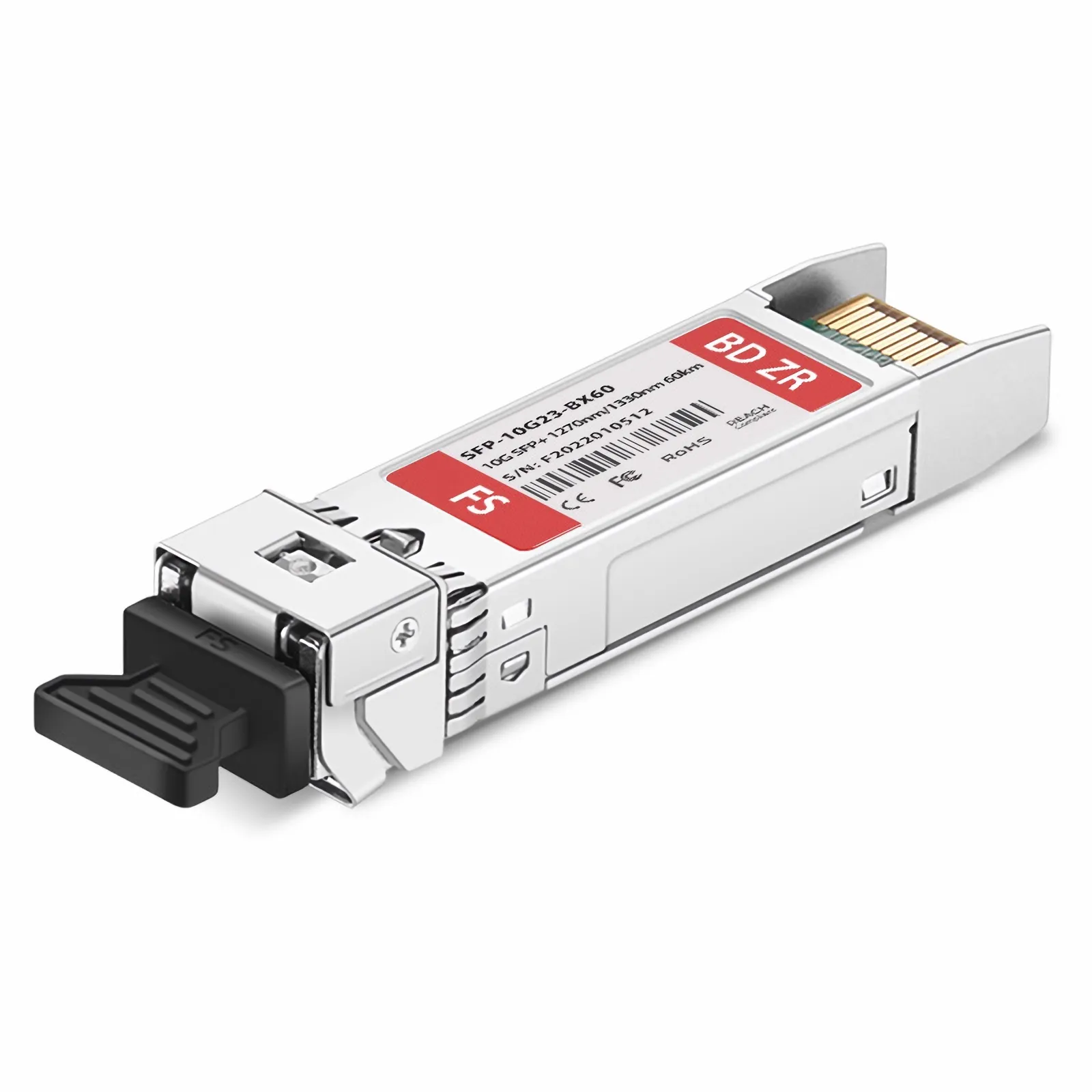 Customized 10GBASE-BX SFP+ 1270nm-TX/1330nm-RX 60km Simplex LC SMF Transceiver Module