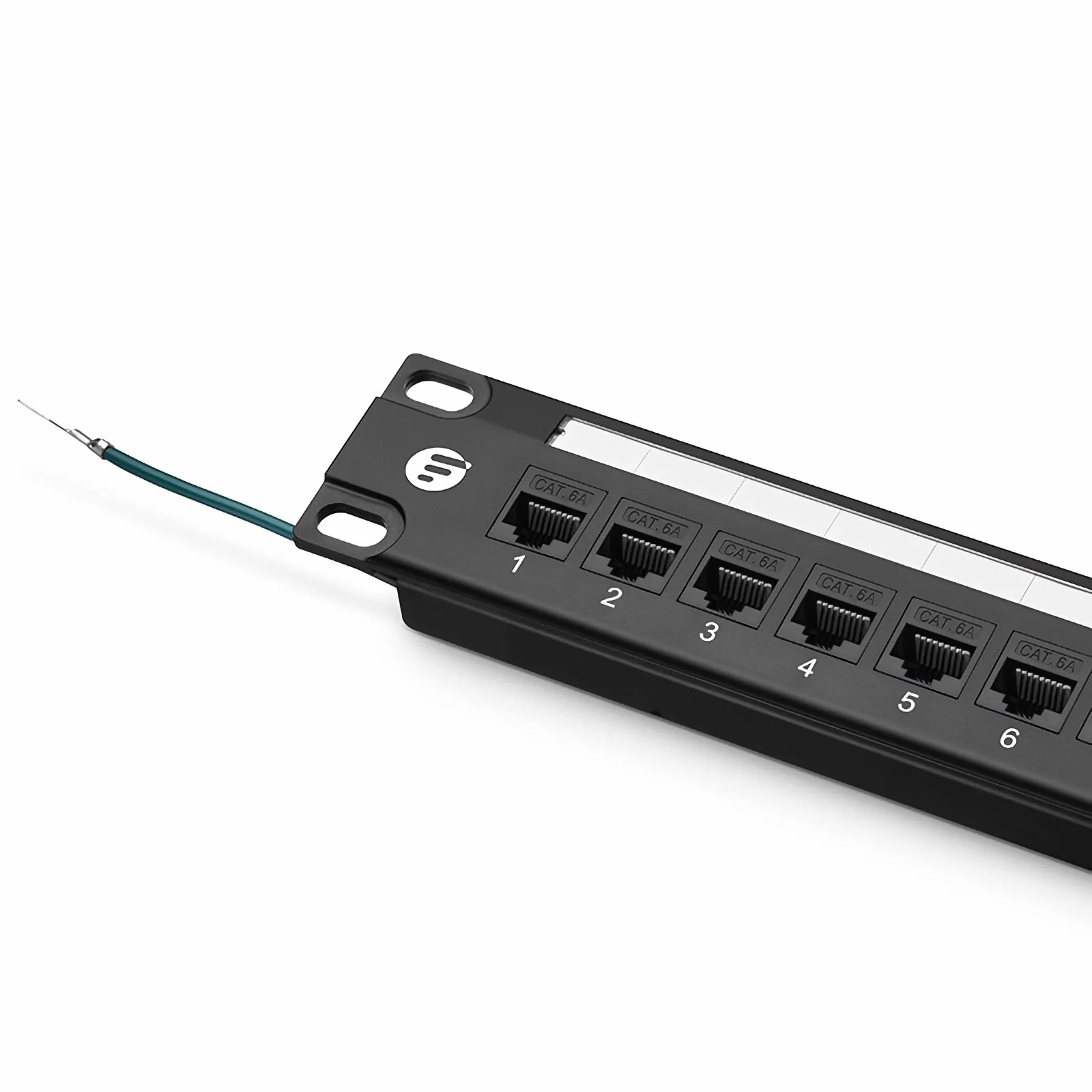 Cat6a Unshielded 110-Style Patch Panel, 24-Port, 1RU, Cable Management Bar Included