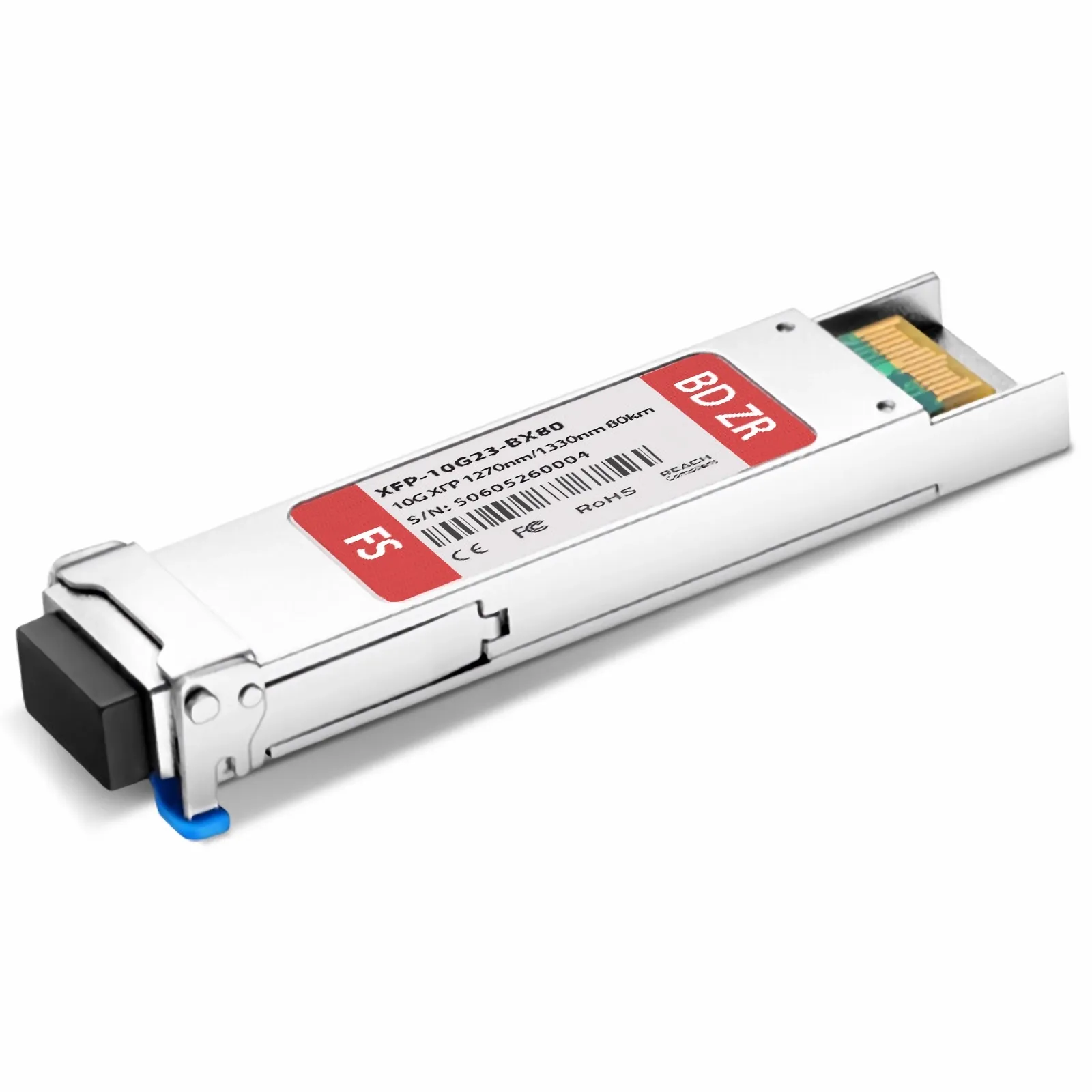 Customized 10GBASE-BX XFP 1270nm-TX/1330nm-RX 80km Simplex LC SMF Transceiver Module