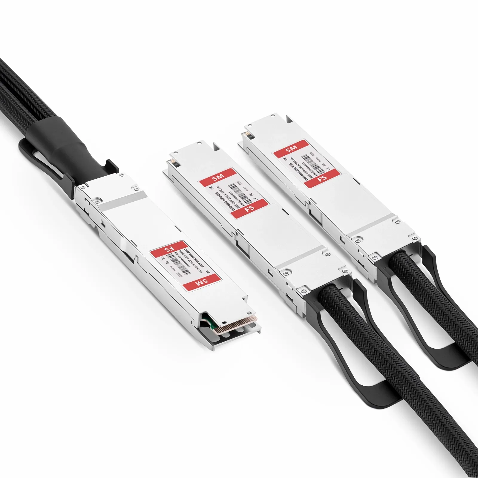 Customized 800G OSFP IHS/Finned Top to 2 x 400G OSFP RHS/Flat Top Active Copper Breakout Cable