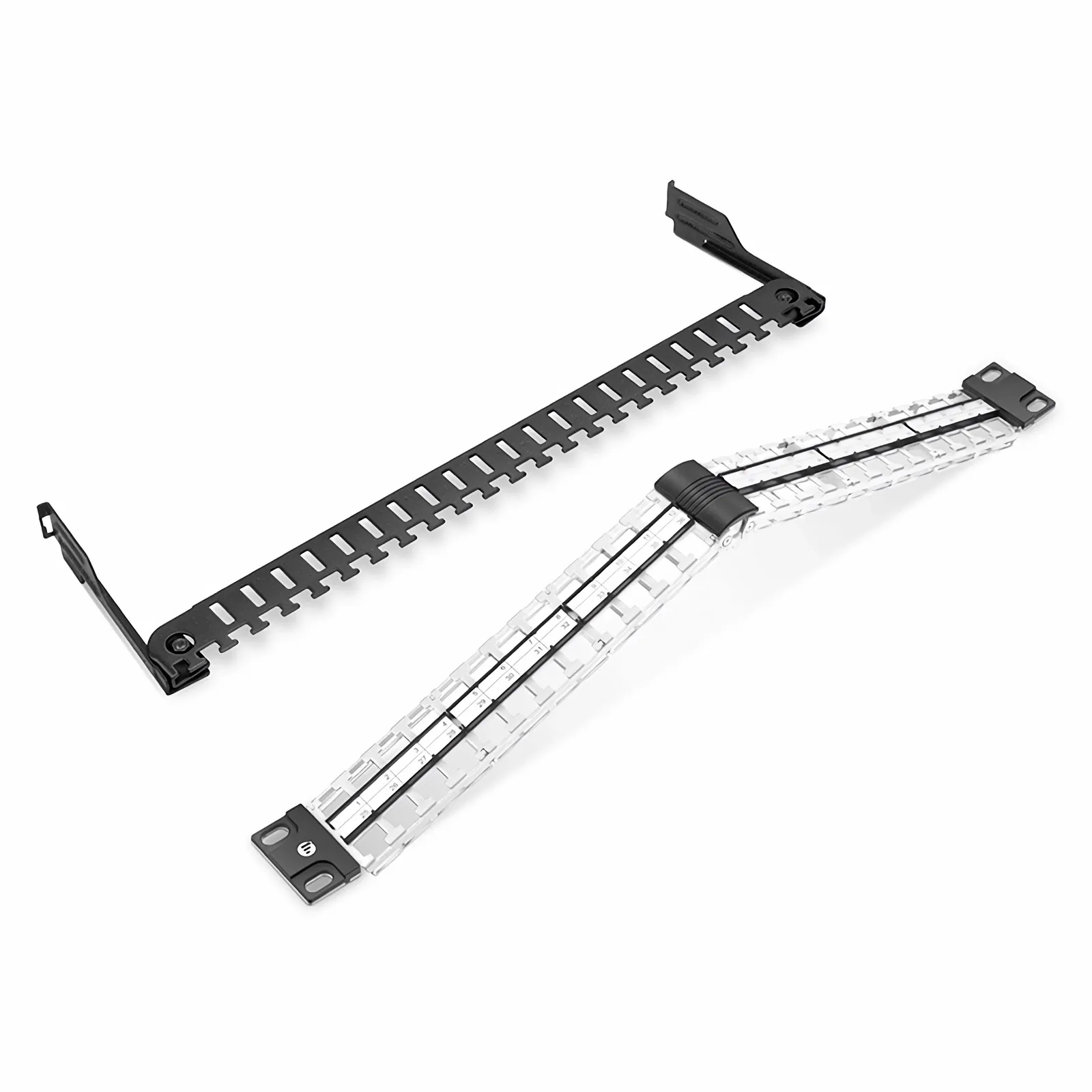 Blank Shielded/UnShielded Patch Panel for Keystone Modules, 48-Port, 1RU, CableManagement Bar Included, Black
