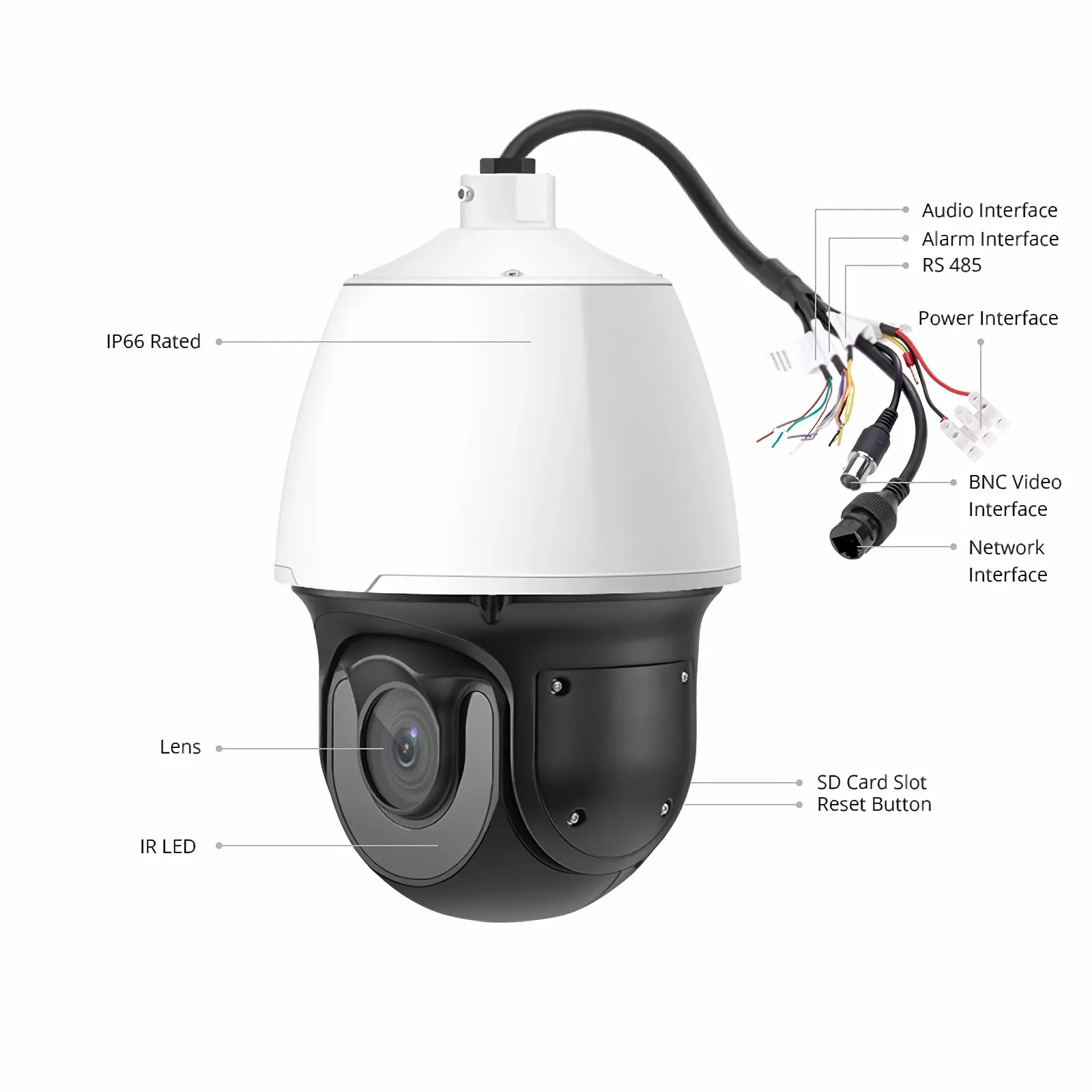 IPC425-8M-P, Ultra HD 8MP PTZ Dome Network Camera, Pan Tilt