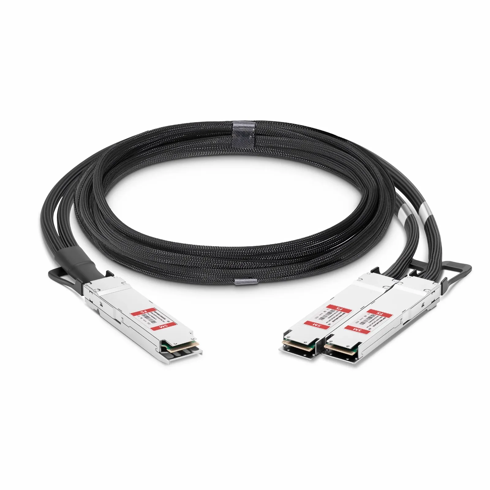 Customized 800G OSFP IHS/Finned Top to 2 x 400G OSFP RHS/Flat Top Active Copper Breakout Cable