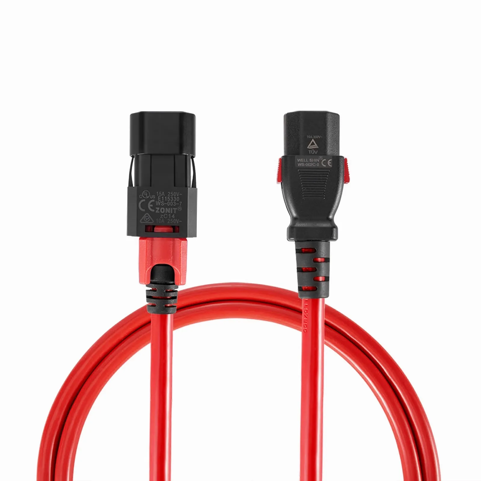 6.6ft (2.0m) Z-Lock Dual Locking IEC60320 C14 to IEC60320 C15