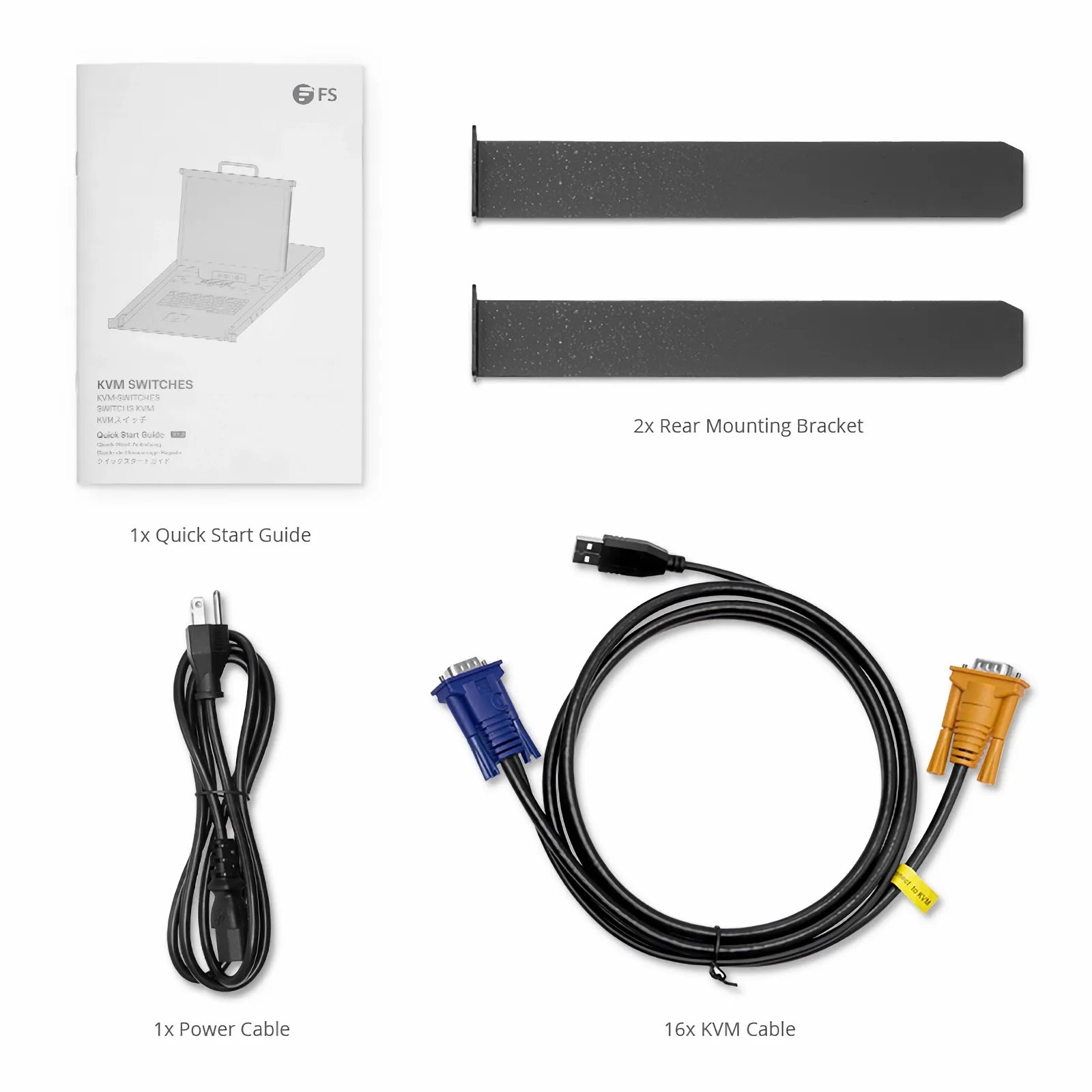 16ポート VGA 1U ラックマウント KVMスイッチ(19インチLED付き、VGA