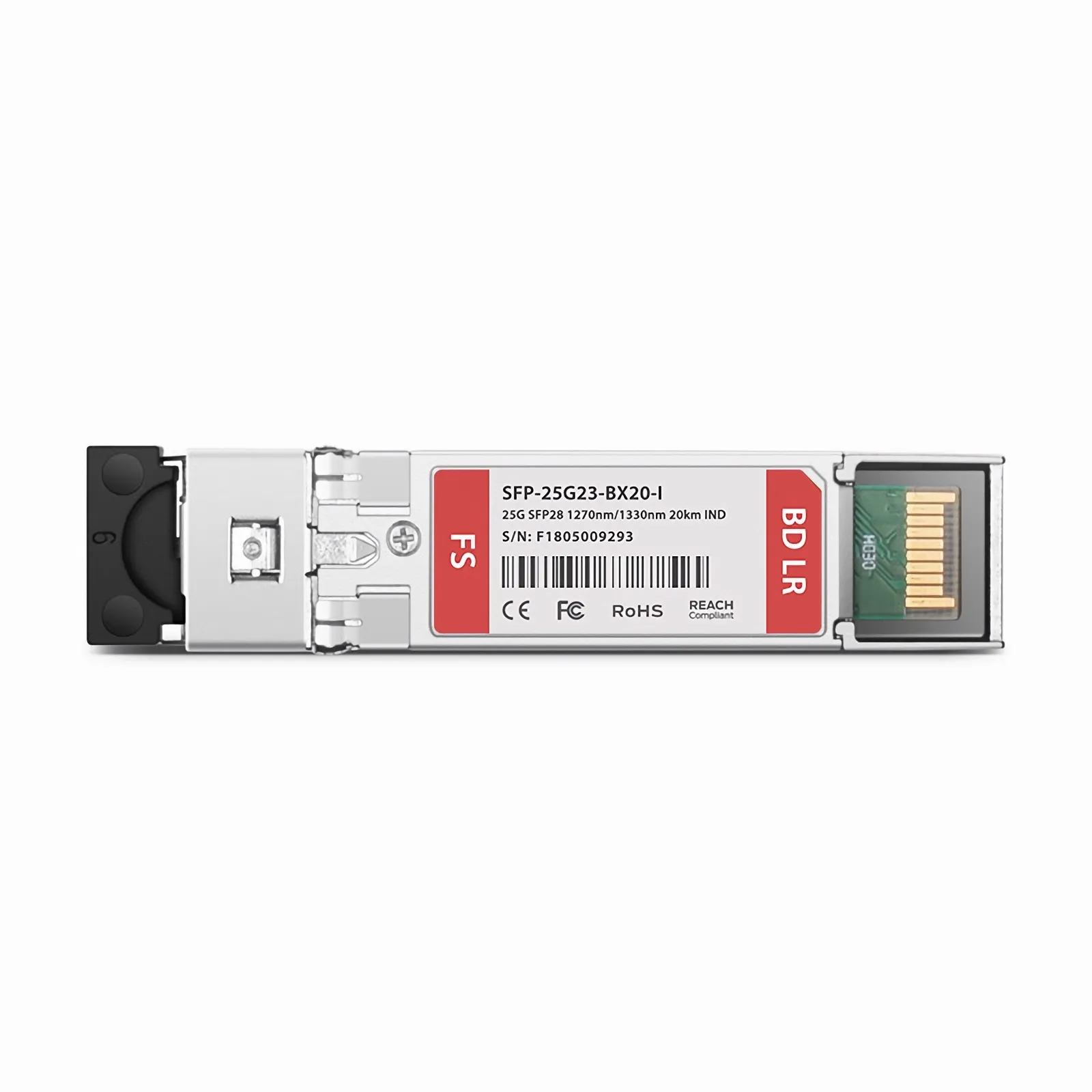 Customized 25GBASE-U SFP28 BiDi 1270nm-TX/1330nm-RX 20km Simplex LC/UPC SMF Transceiver Module (Industrial)