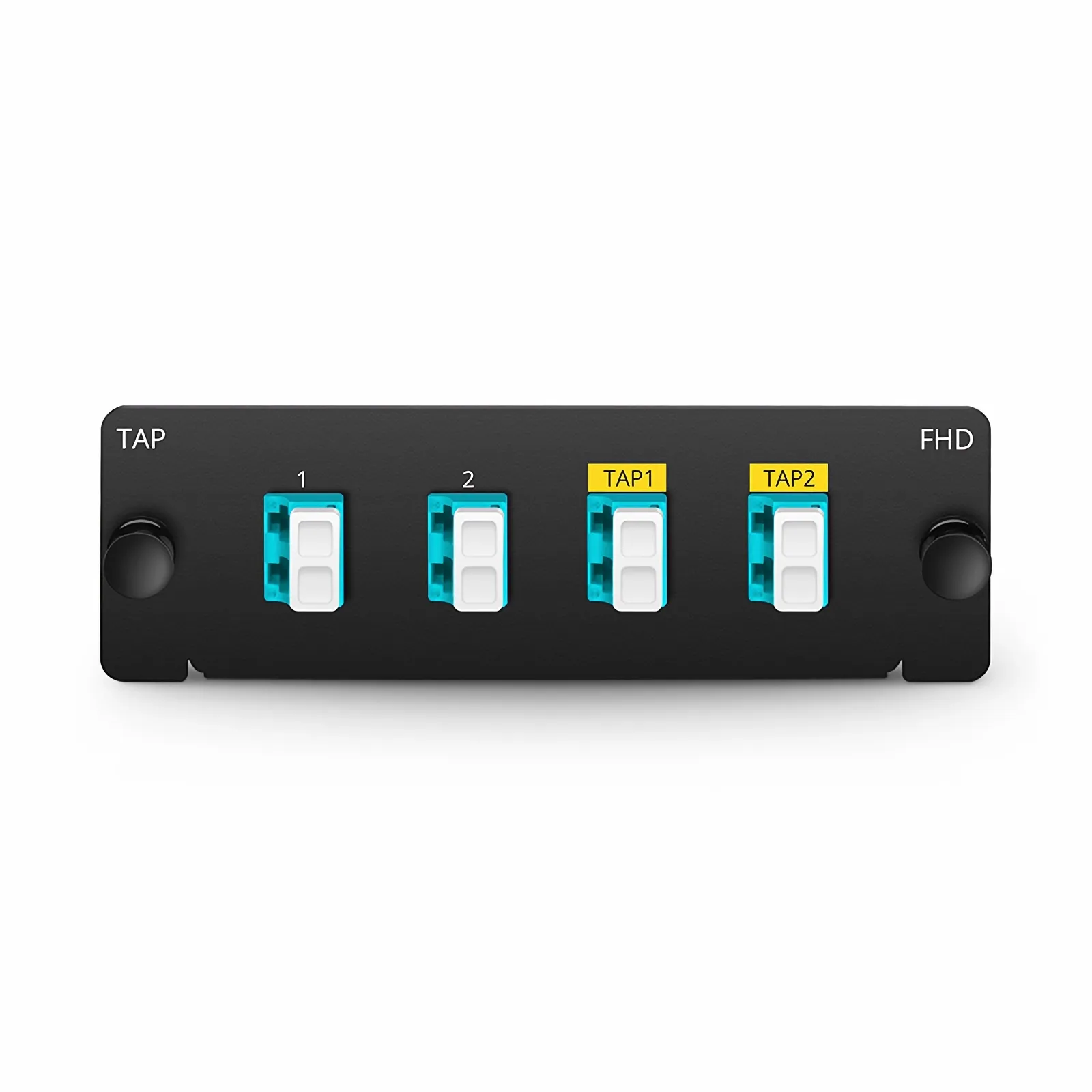 FHD&reg; BIDI LC TAP Cassette, OM4 Multimode, 2 x LC Duplex Live Ports, 2 x LC Duplex TAP Ports, 50/50 Split Ratio (Live/TAP), 40G