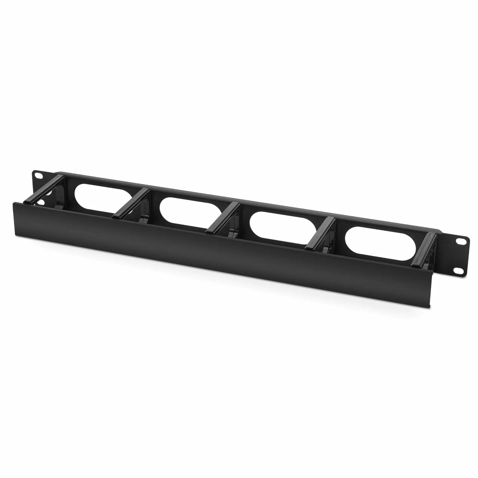 Horizontal Single Sided Manager, 1RU, 5 Snap-in D-Rings, 3.14 in. Depth