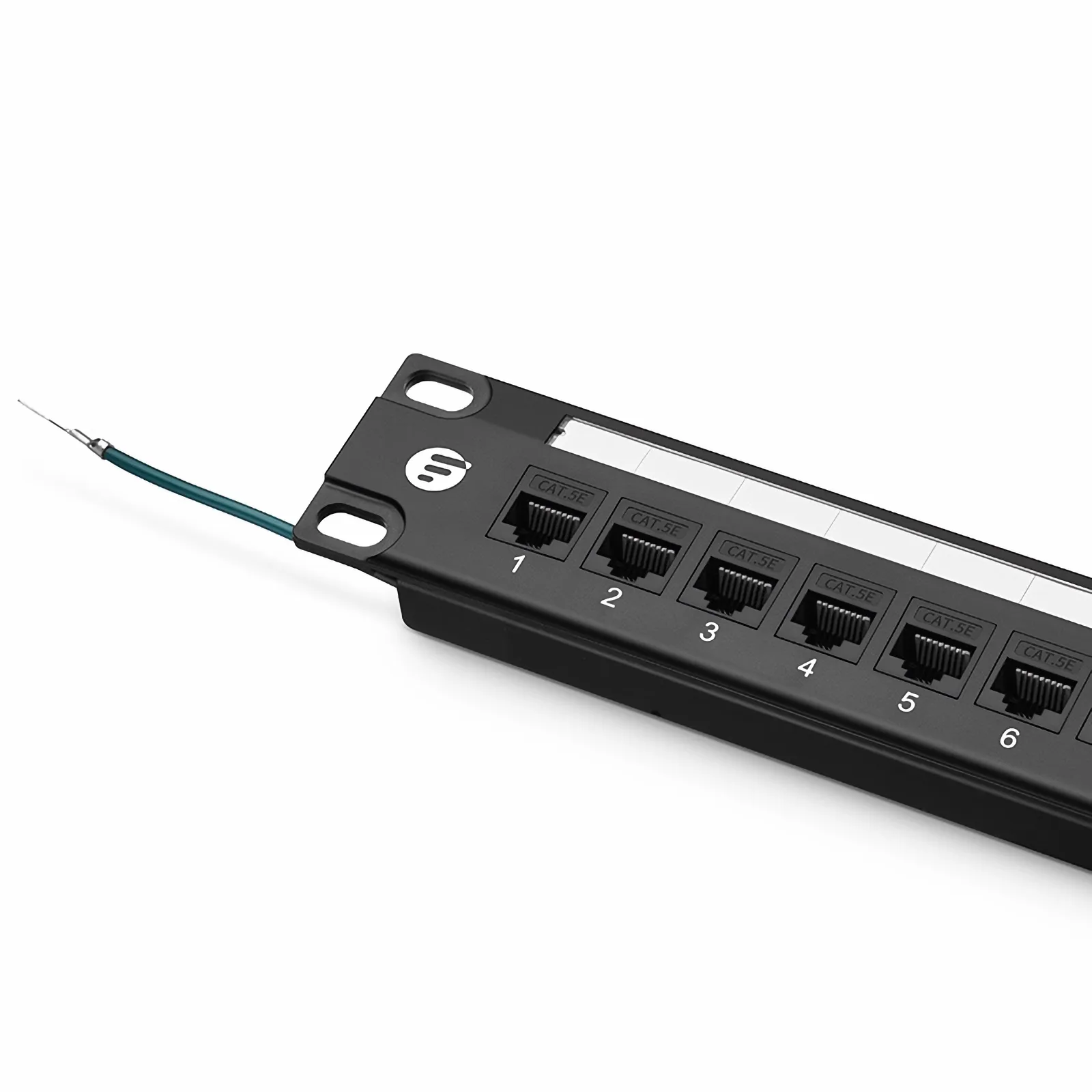 Cat5e Unshielded 110-Style Patch Panel, 24-Port, 1RU, Cable Management Bar Included