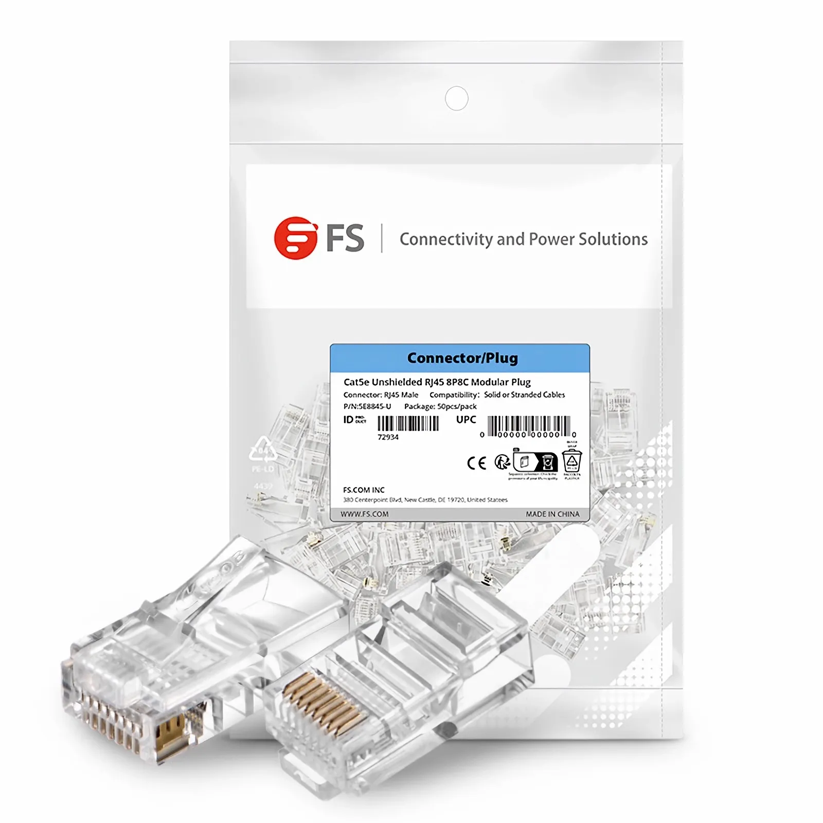 Cat5e シールド付RJ45モジュラープラグ 100個入 コーニング VOL-RJ45PLG-5SL (62-9083-33) コーニング Cat5e シールド付RJ45モジュラープラグ (100個入) ( VOL