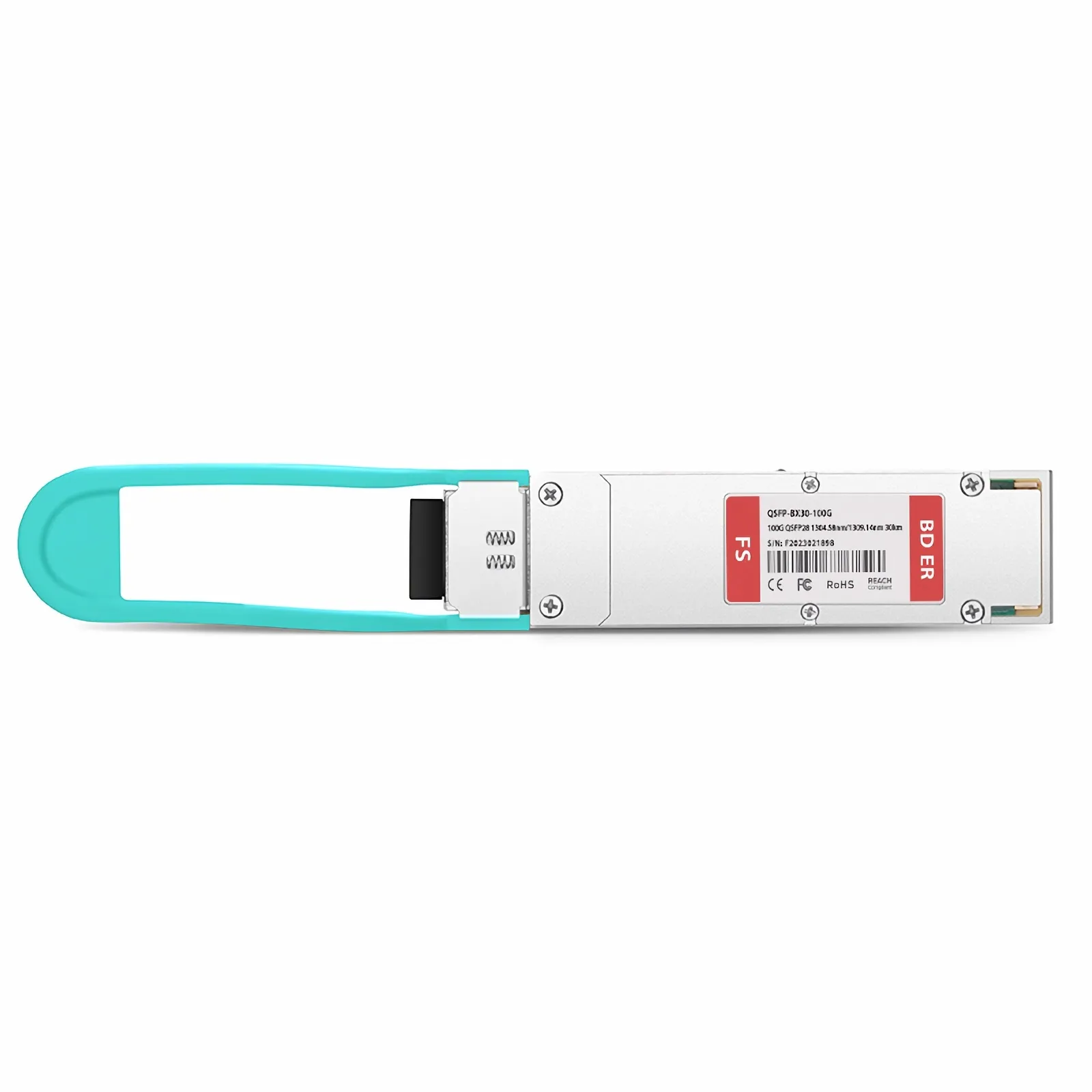 Customized 100GBASE-BX30-U QSFP28 BiDi 4 x 25G NRZ 1304.58nm-Tx/1309.14nm-Rx 30km Simplex LC/UPC SMF Transceiver Module