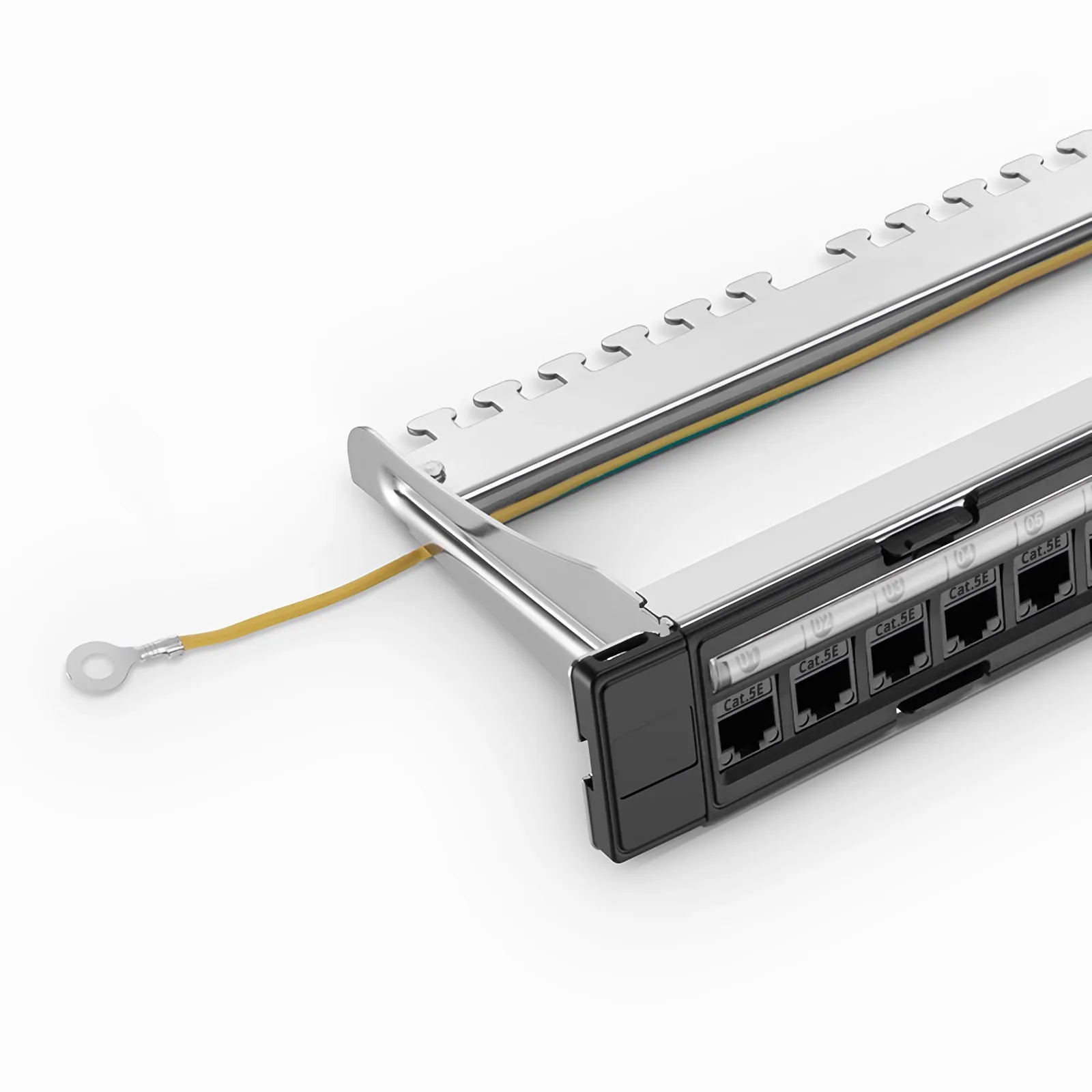 FDMP Cat5e 110-Style Unshielded Recessed Patch Panel, 24-Port, 1RU