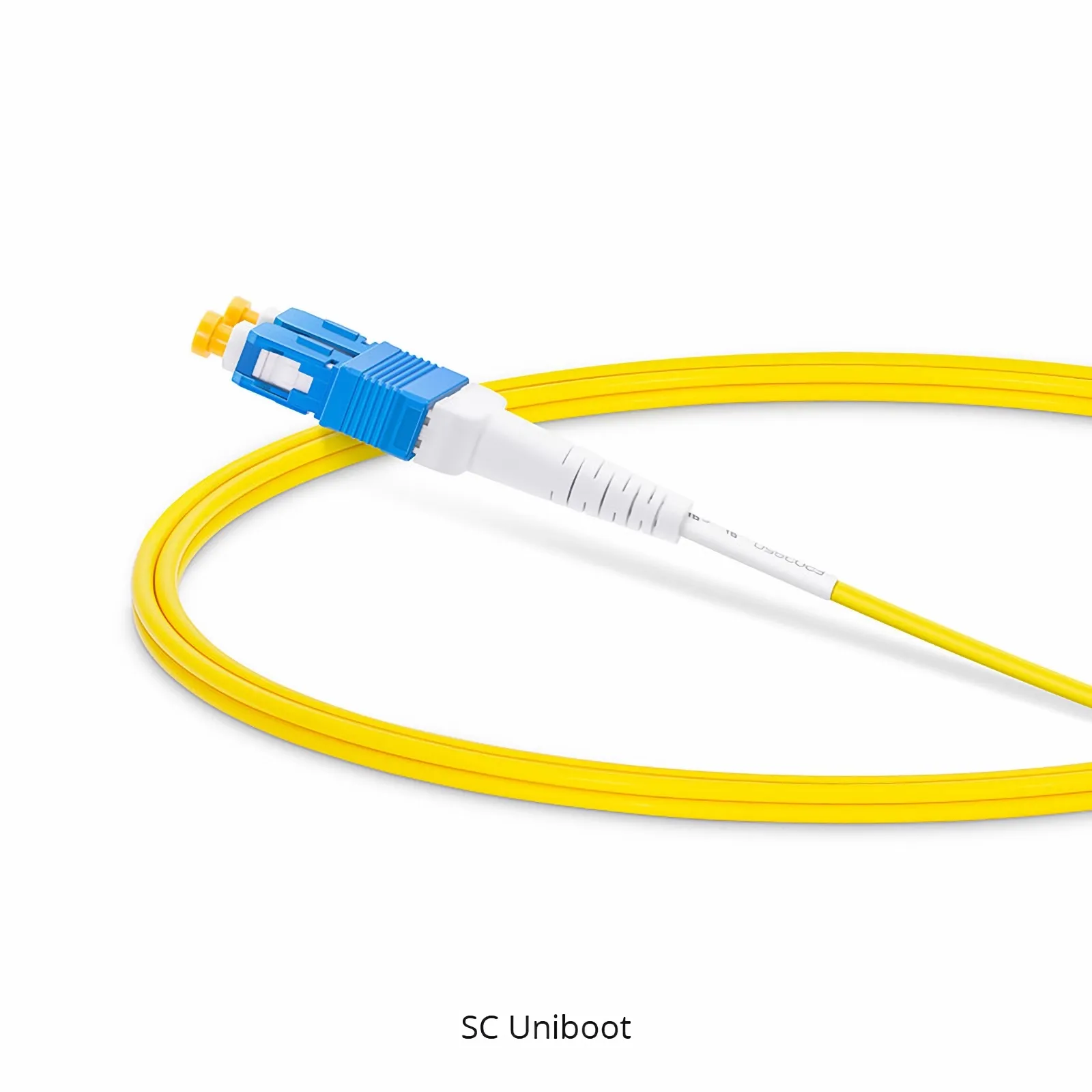 This picture is about Uniboot Duplex 0.2dB IL OS2 Single Mode LC/SC UPC BIF Fiber Optic Patch Cable.