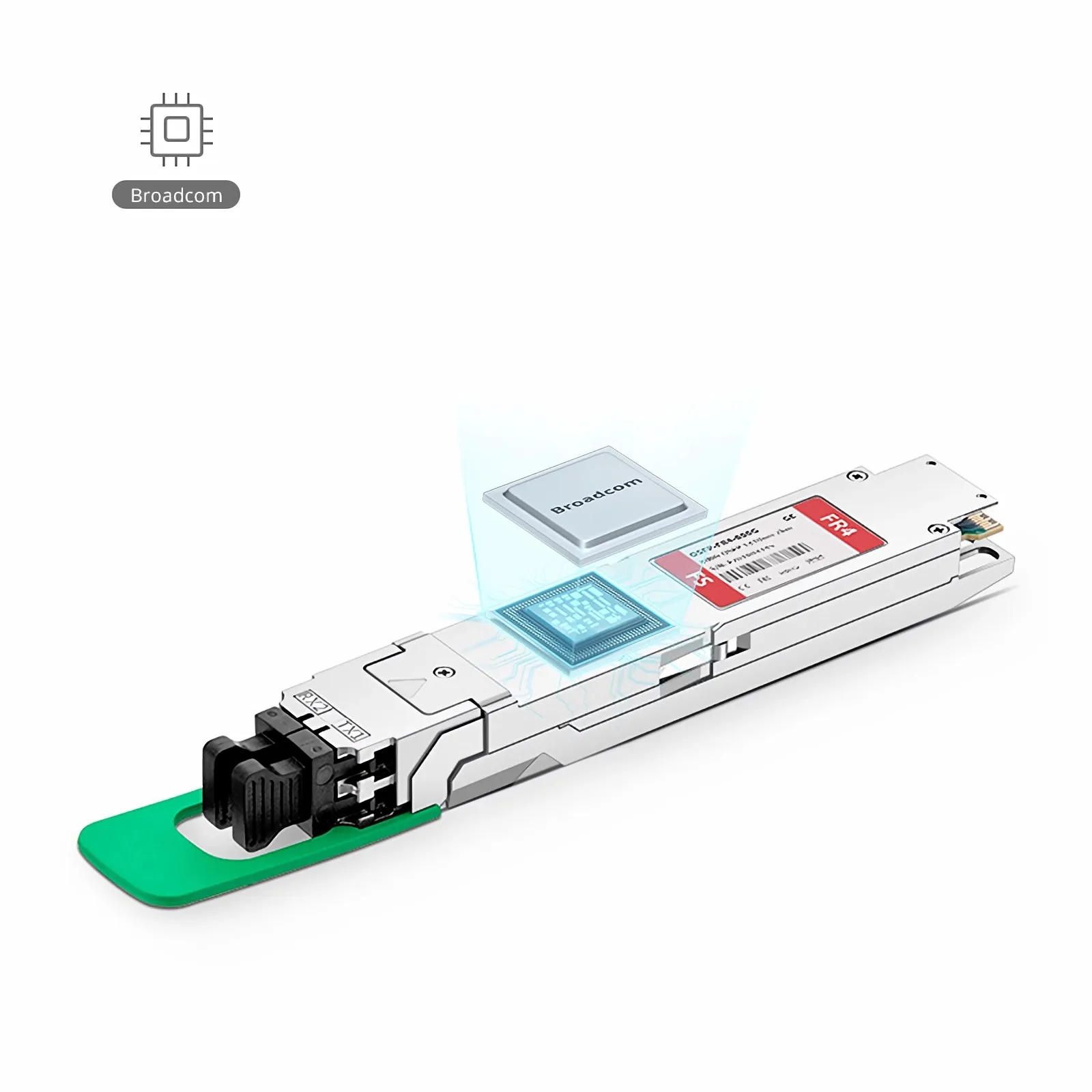 Customized 800GBASE-FR4 OSFP224 IHS/Closed Finned Top 4 x 200G PAM4 1310nm 2km Duplex LC/UPC SMF Transceiver Module