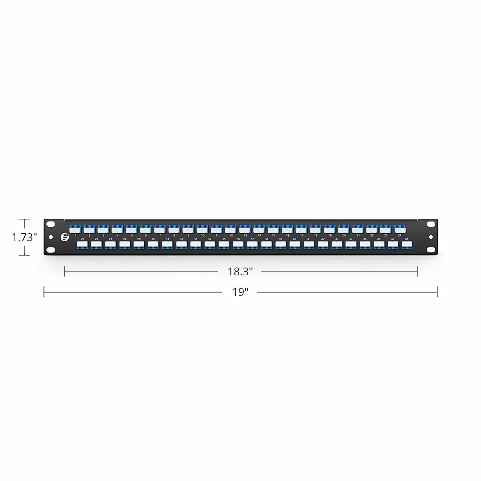 48ポートLCコネクタ9/125シングルモード｜19インチ光パッチ