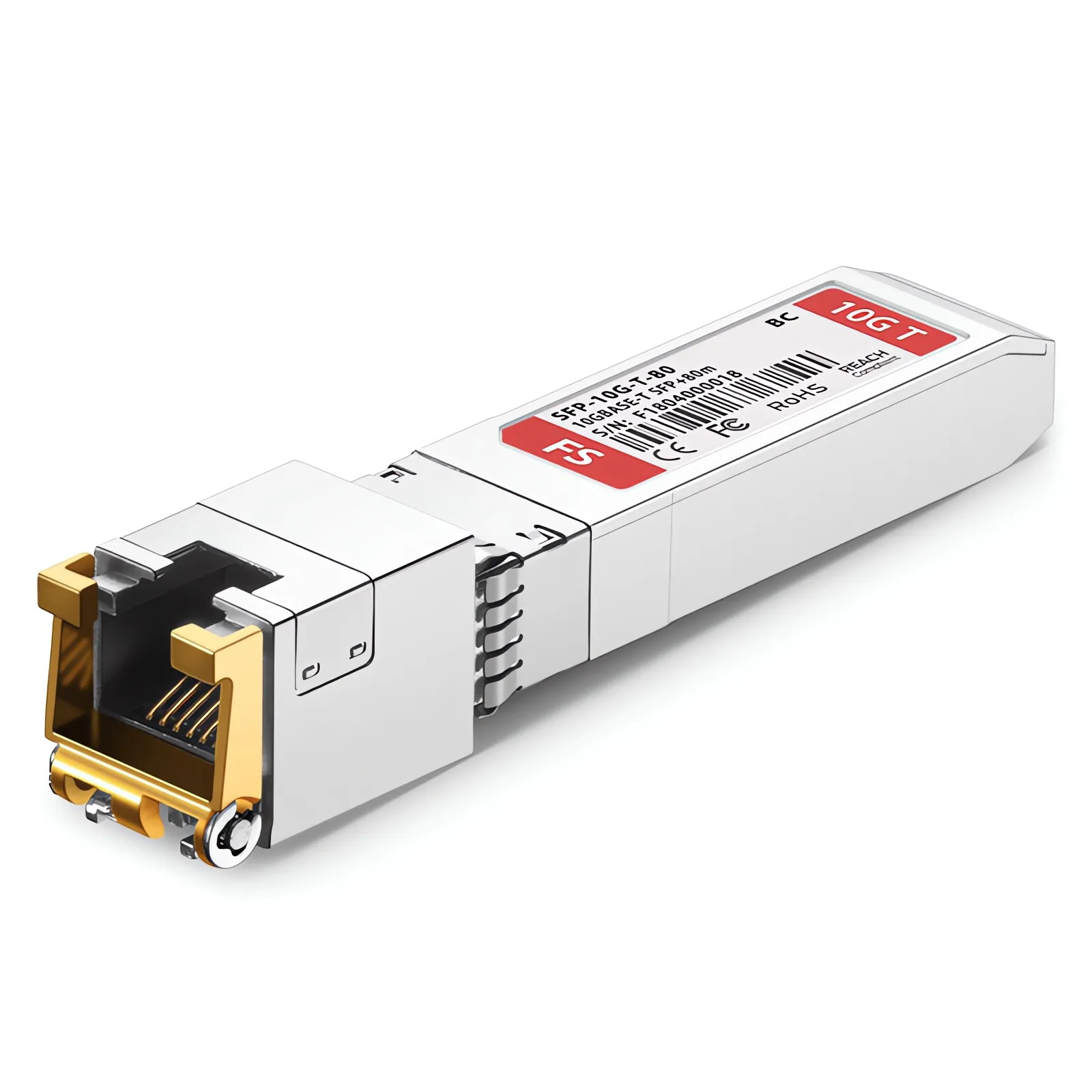 Broadcom互換 10GBASE-T SFP+モジュール(銅製、80m、RJ-45、LOS) - FS
