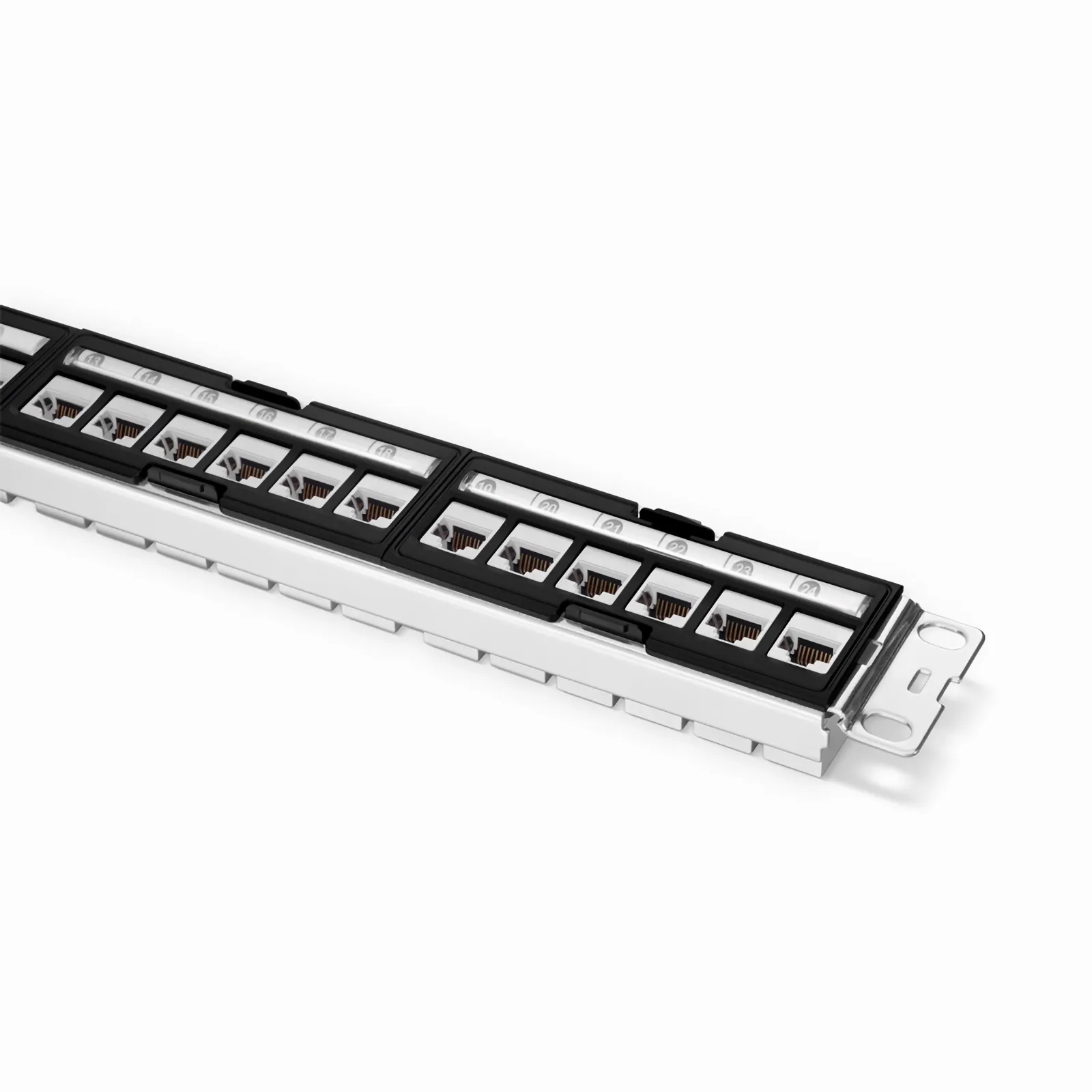FDMP Cat6a Shielded Coupler Patch Panel, 24-Port, 1RU, Cable
