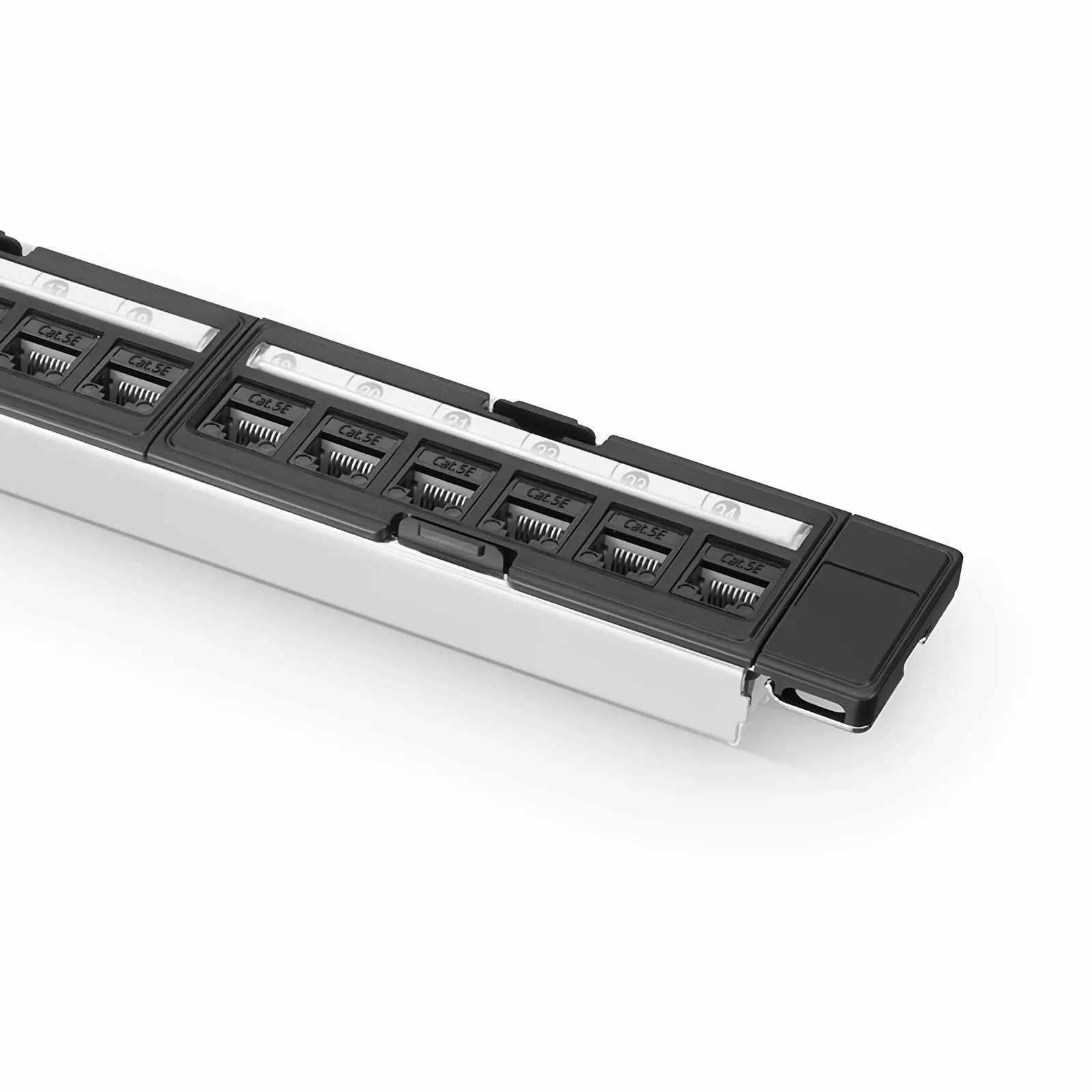 FDMP Cat5e 110-Style Unshielded Recessed Patch Panel, 24-Port, 1RU, Cable Management Bar Included