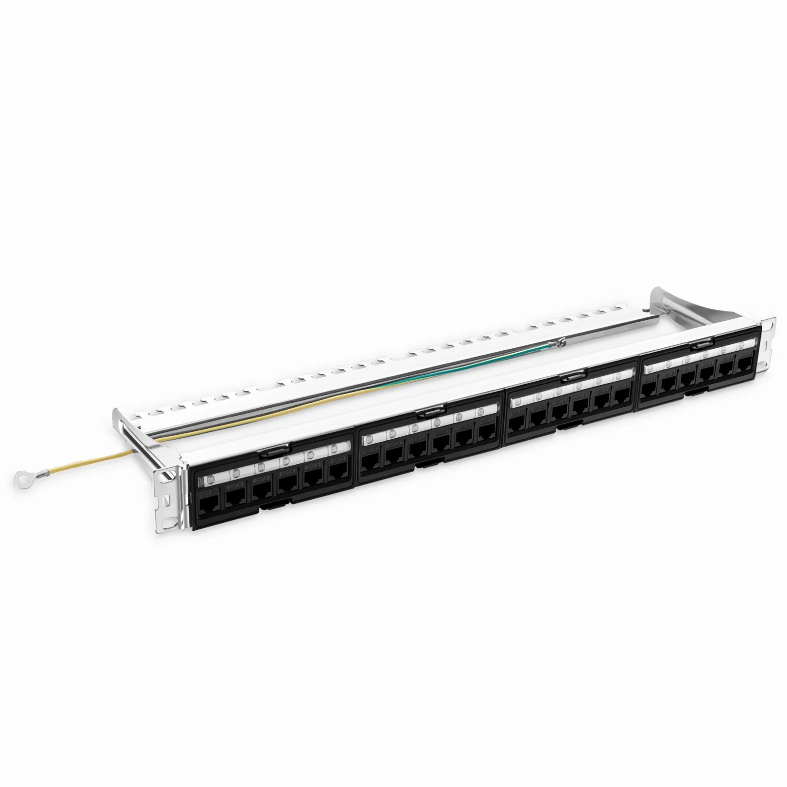 a様用 FDMP Cat6a Unshielded Coupler Patch Panel, 24-Port, 1RU