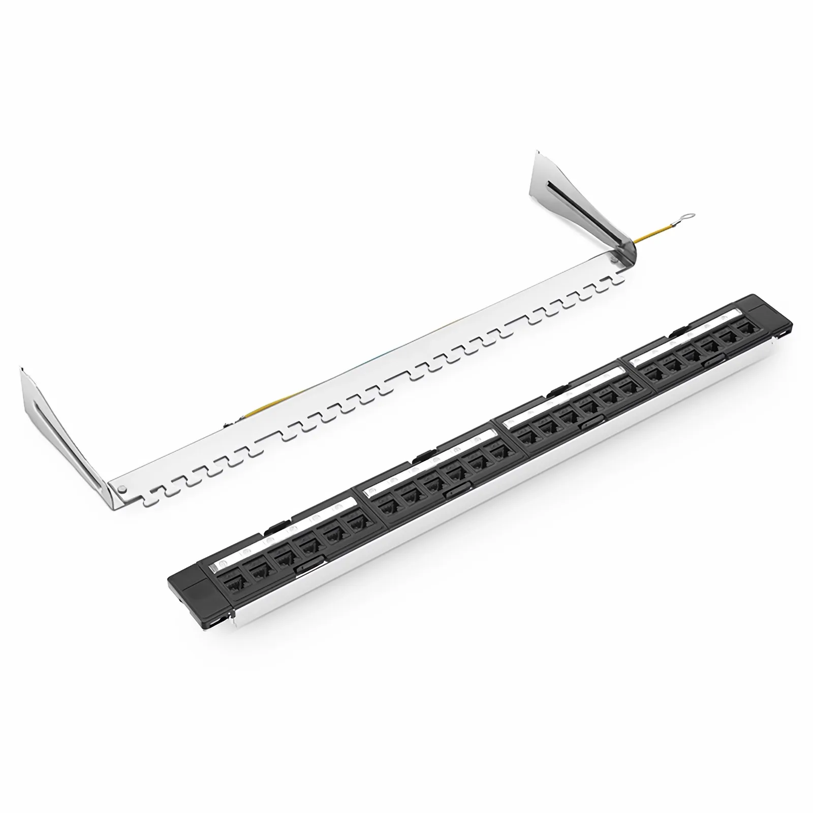 FDMP Cat5e 110-Style Unshielded Recessed Patch Panel, 24-Port, 1RU