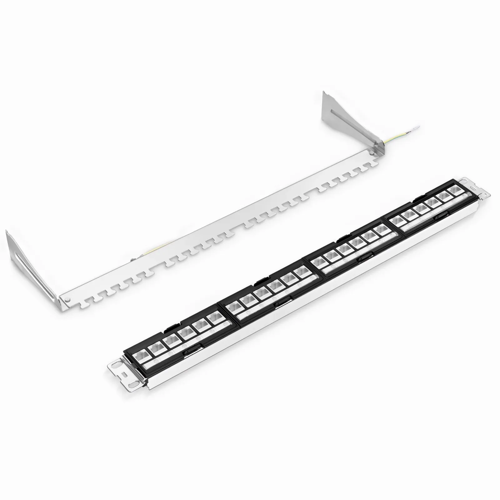FDMP Cat6a Shielded Coupler Recessed Patch Panel, 24-Port