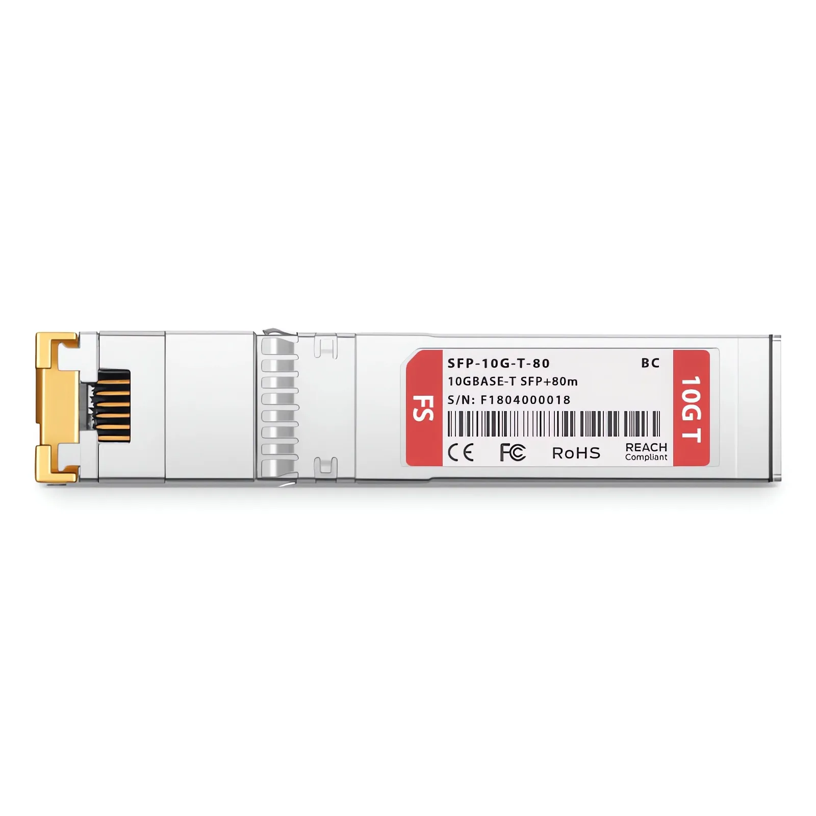 Broadcom互換 10GBASE-T SFP+モジュール(銅製、80m、RJ-45、LOS) - FS