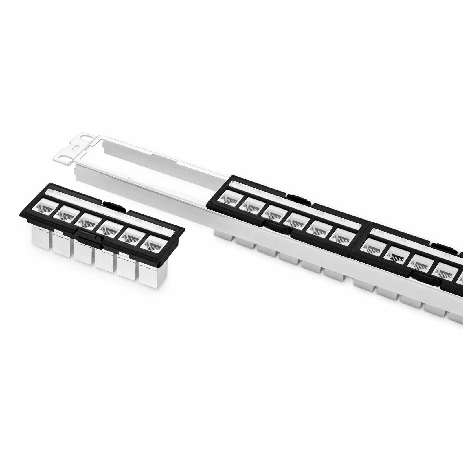 FDMP Cat6a Shielded Coupler Recessed Patch Panel, 24-Port, 1RU
