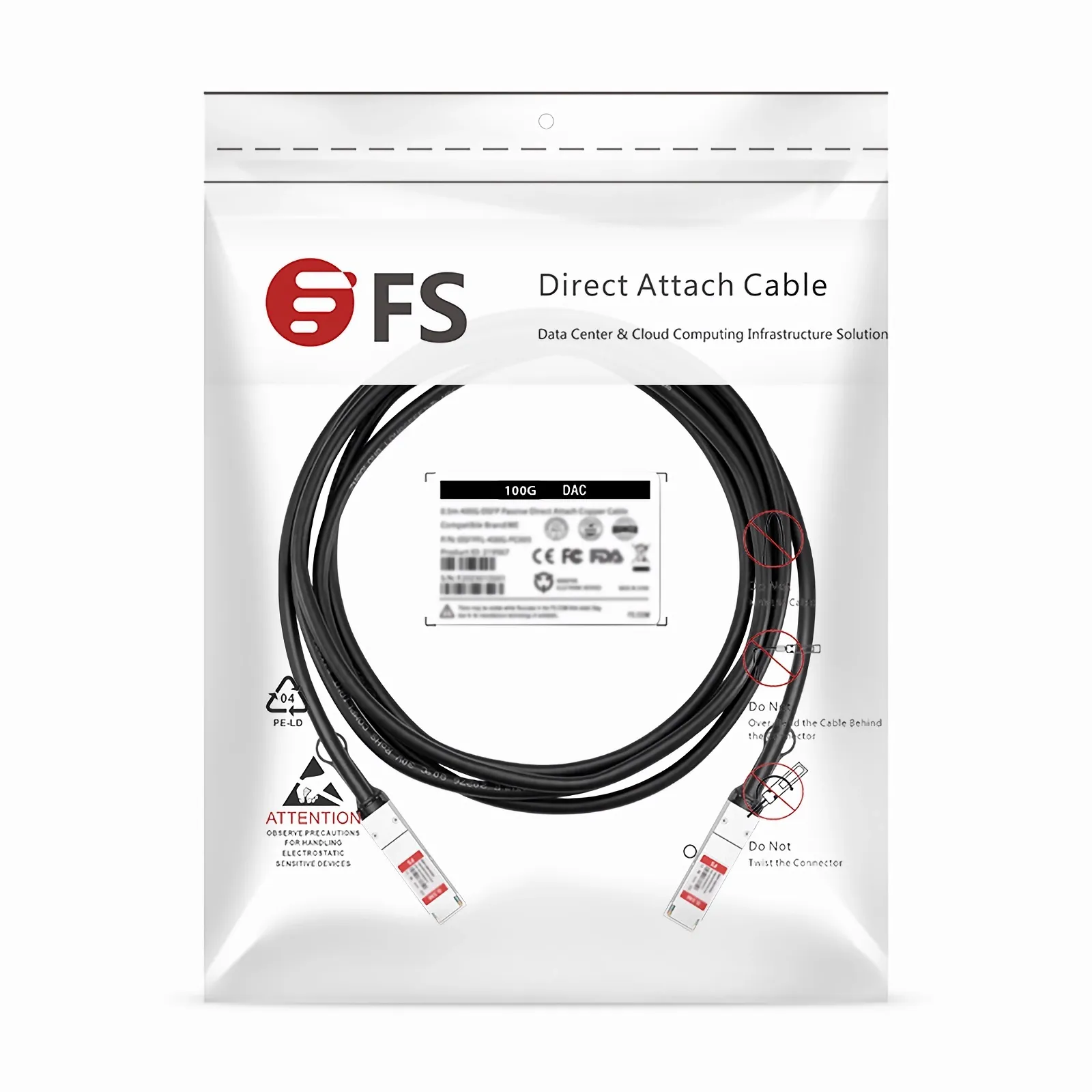 Juniper JNP-100G-DAC-1M 100G QSFP28 Passive DAC Cable - FS.com