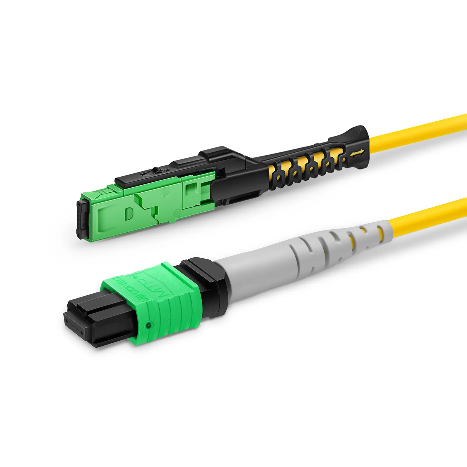 1m (3ft) MMC Breakout Cable, MMC-16 APC (Female) to 2 x MTP&reg;-8 APC (Female), 16 Fibers, Single Mode (OS2), Plenum (OFNP), 0.35dB Max, Jumper Polarity, Yellow