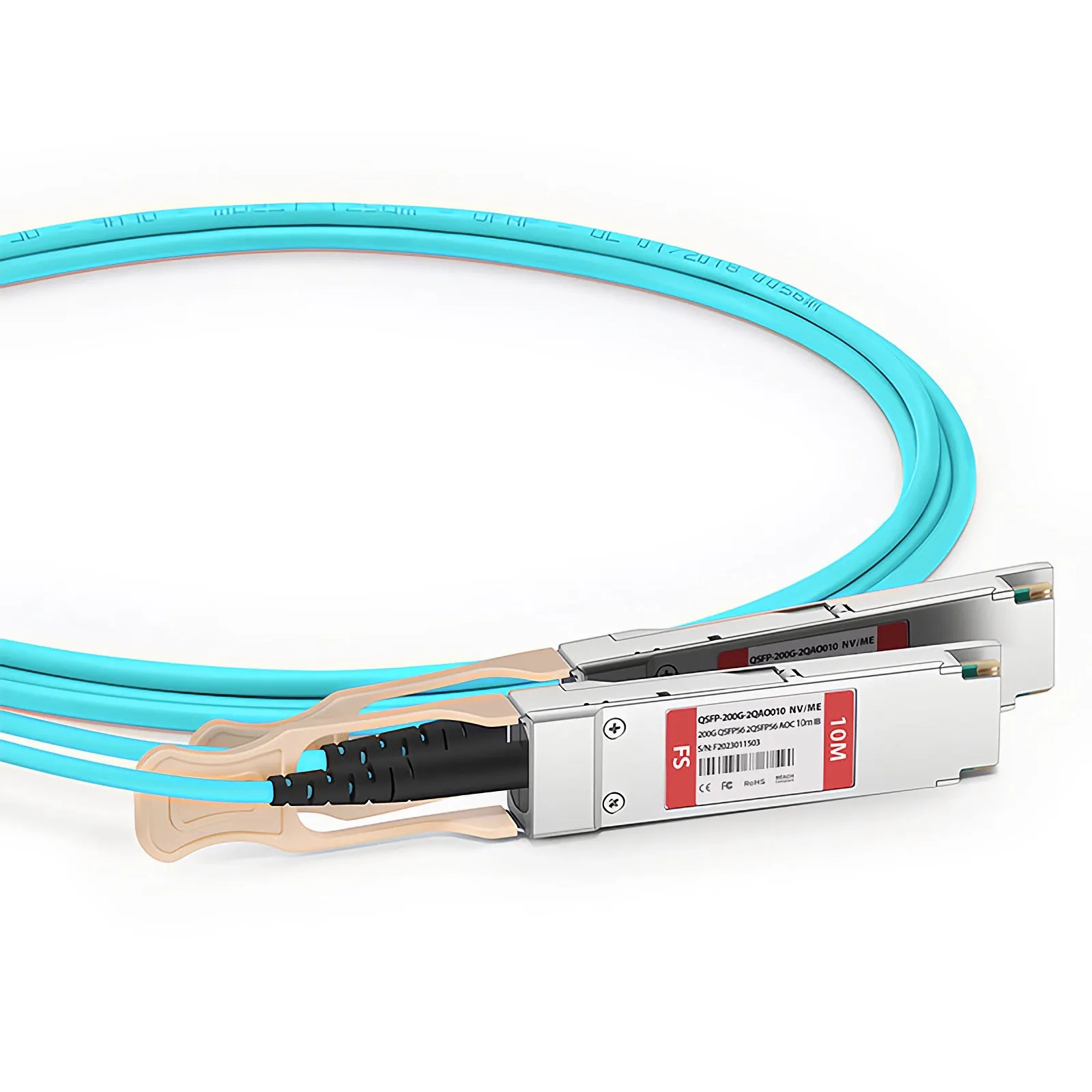 10m (33ft) NVIDIA/Mellanox MFS1S50-H010V Compatible 200G QSFP56 4