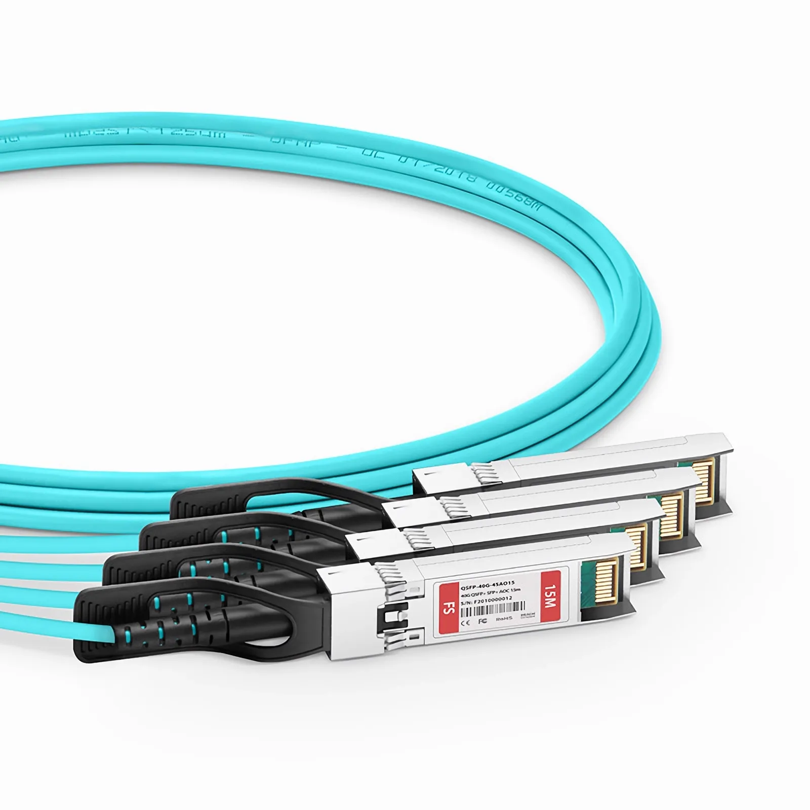 Cisco QSFP-4X10G-AOC15M 40G QSFP+ Breakout Active Optical Cable