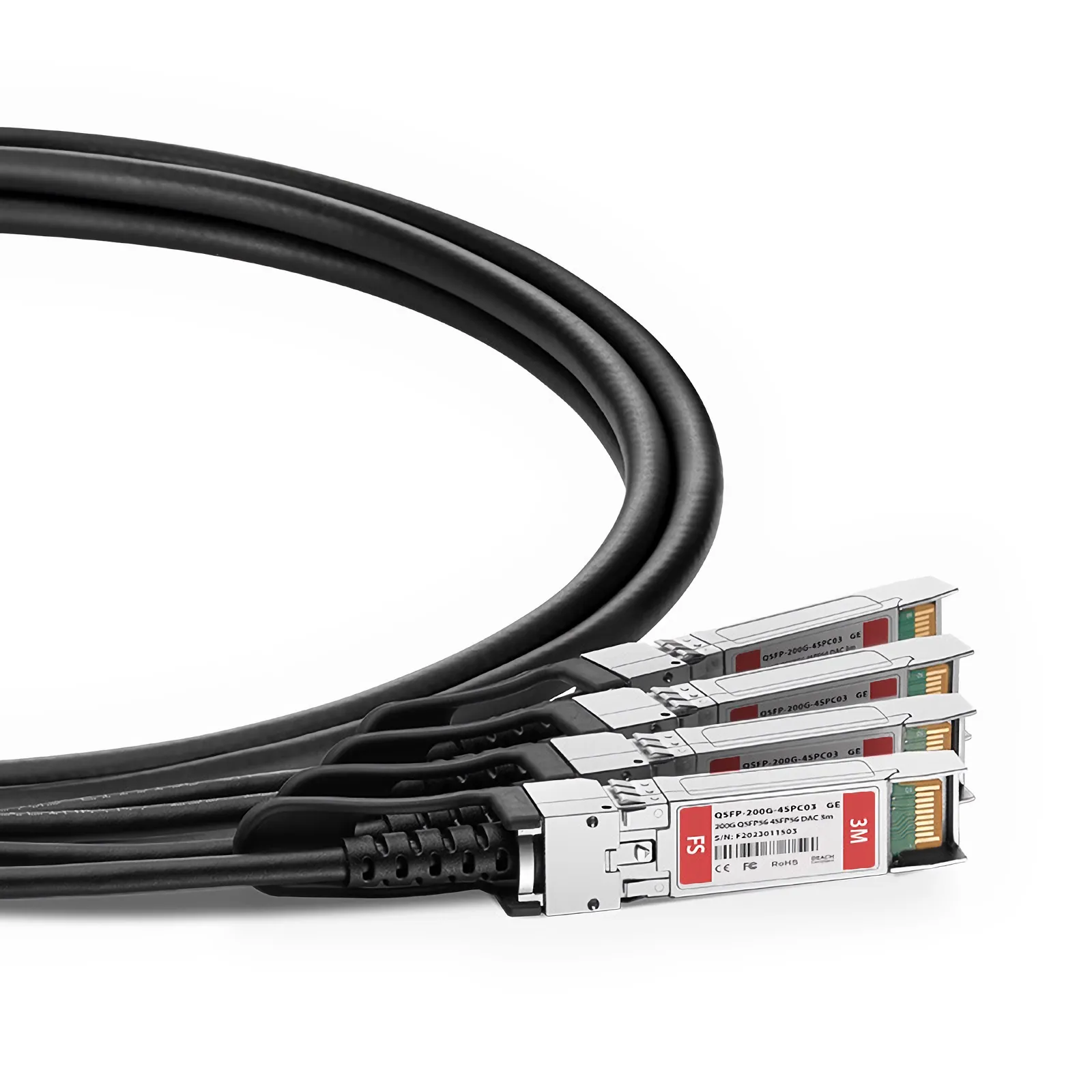 3m 汎用DACケーブル｜200G QSFP56/4x50G SFP56ダイレクトアタッチ