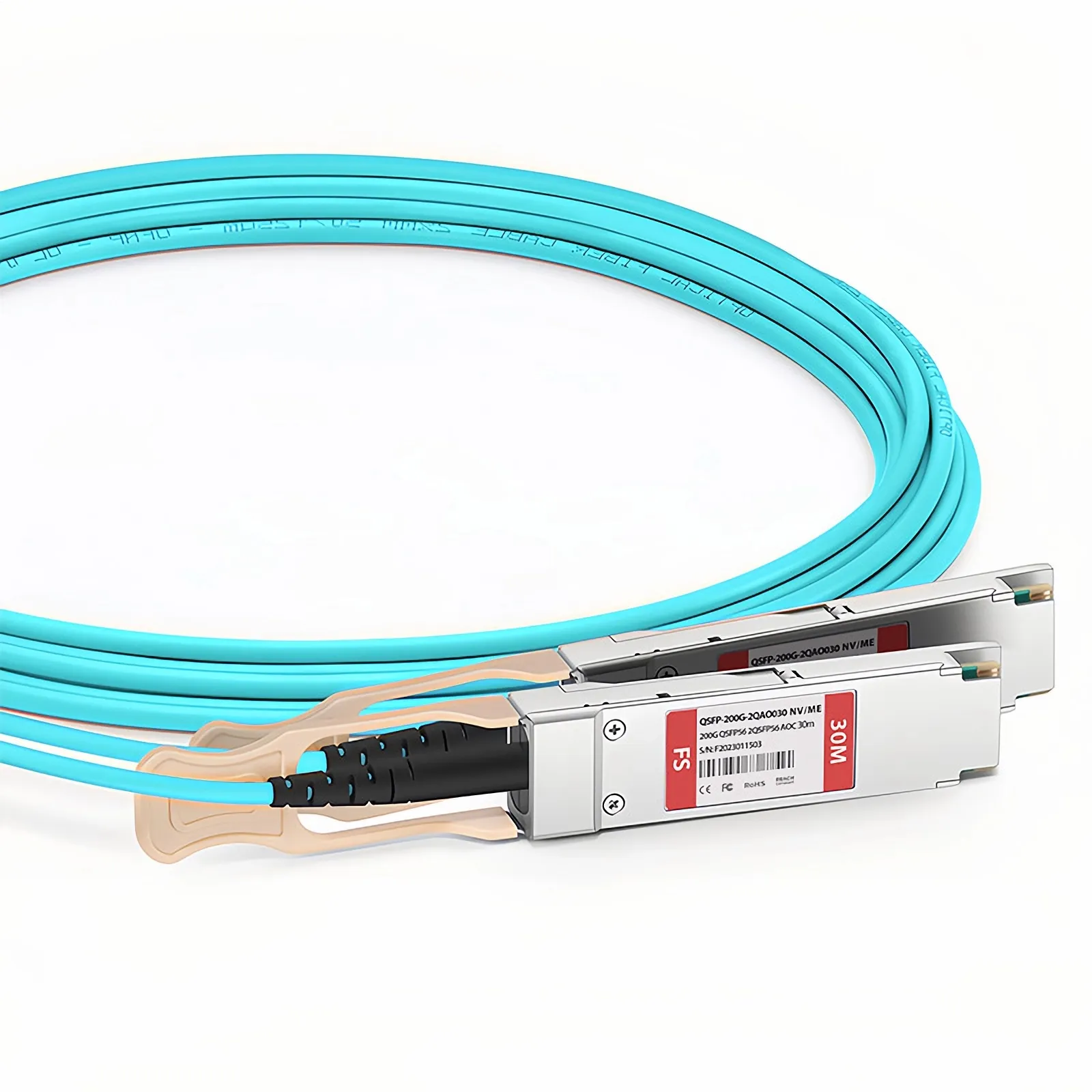 30m (98ft) NVIDIA/Mellanox MFS1S50-V030E Compatible 200G QSFP56 4