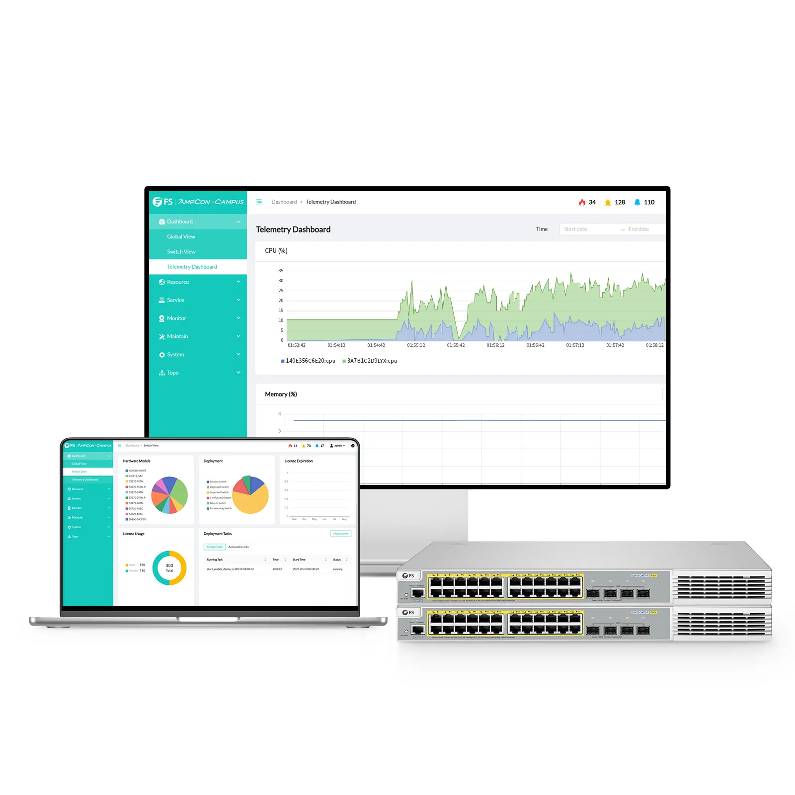 この写真はS3410L-24TF-Pに関するものです。