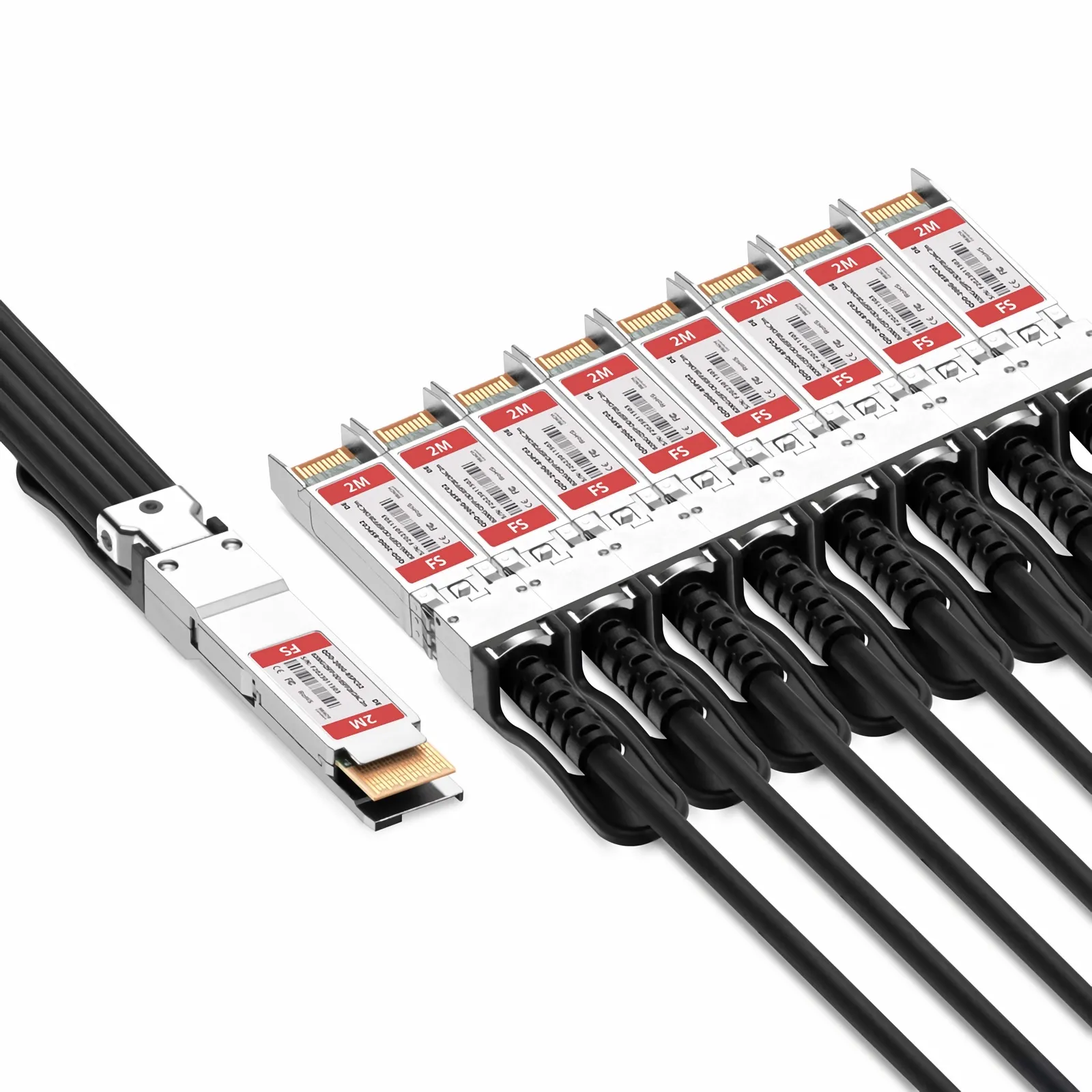 2m (7ft) Dell Compatible 200G QSFP-DD 8 x 25G NRZ to 8 x 25G SFP28 25G NRZ Passive Copper Breakout Cable