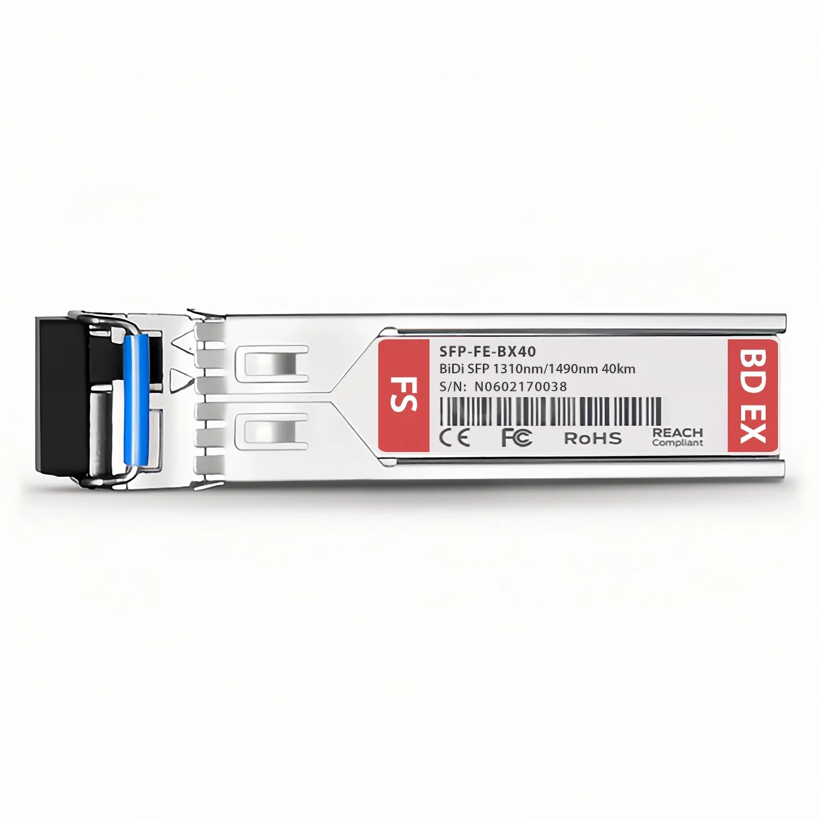 Customized 100BASE-BX-U SFP BiDi 1310nm-TX/1490nm-RX 40km Simplex LC/SC SMF Transceiver Module