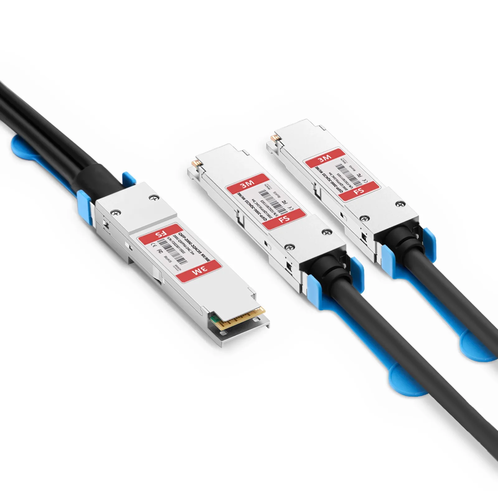 3m (10ft) NVIDIA/Mellanox MCA7J50-H003R Compatible 200G QSFP56 4 x 50G PAM4 to 2 x 100G QSFP56 2 x 50G PAM4 Ethernet Active Copper Breakout Cable