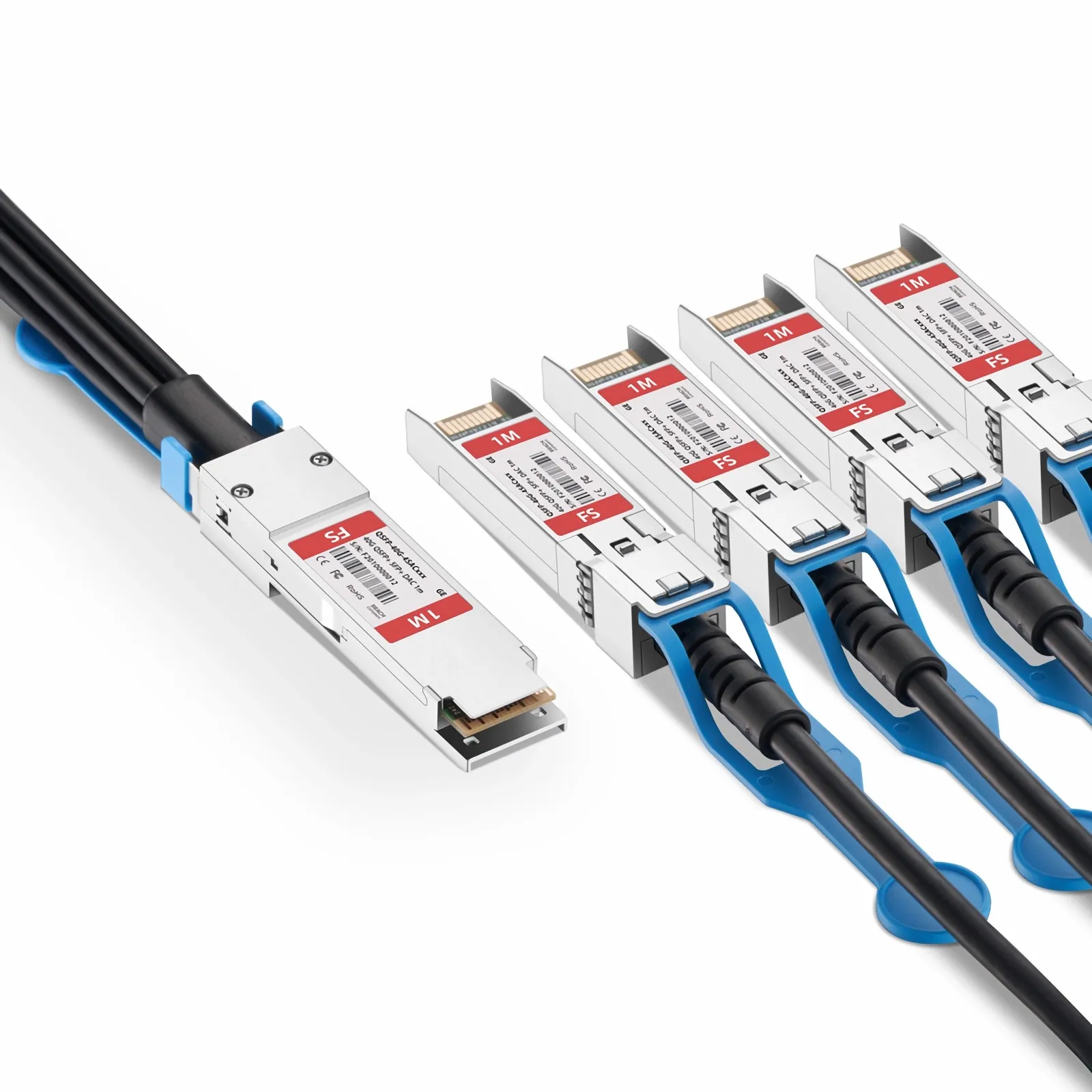 汎用互換 1m(3ft) QSFP+ 40G to 4 x SFP+ 10G アクティブ銅線ブレーク