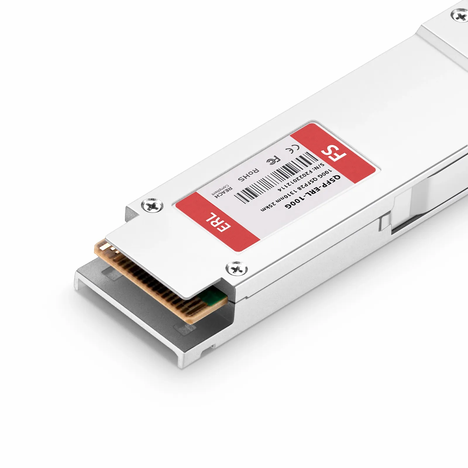 Customized 100GBASE-ERL QSFP28 Single Lambda 4 x 25G NRZ 1310nm 25km Duplex LC/UPC SMF Transceiver Module
