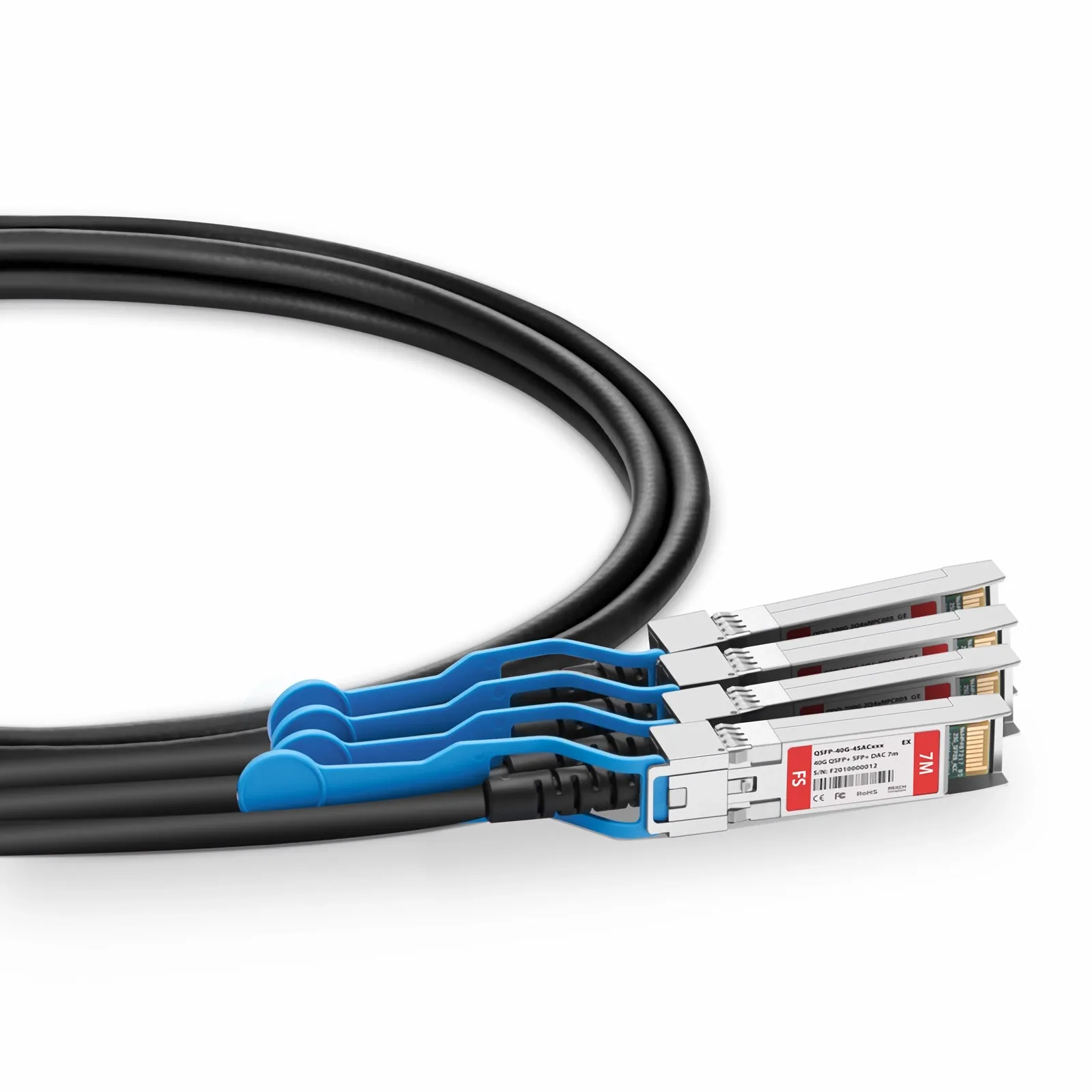 7m (23ft) Extreme Compatible 40G QSFP+ to 4 x 10G SFP+ Active