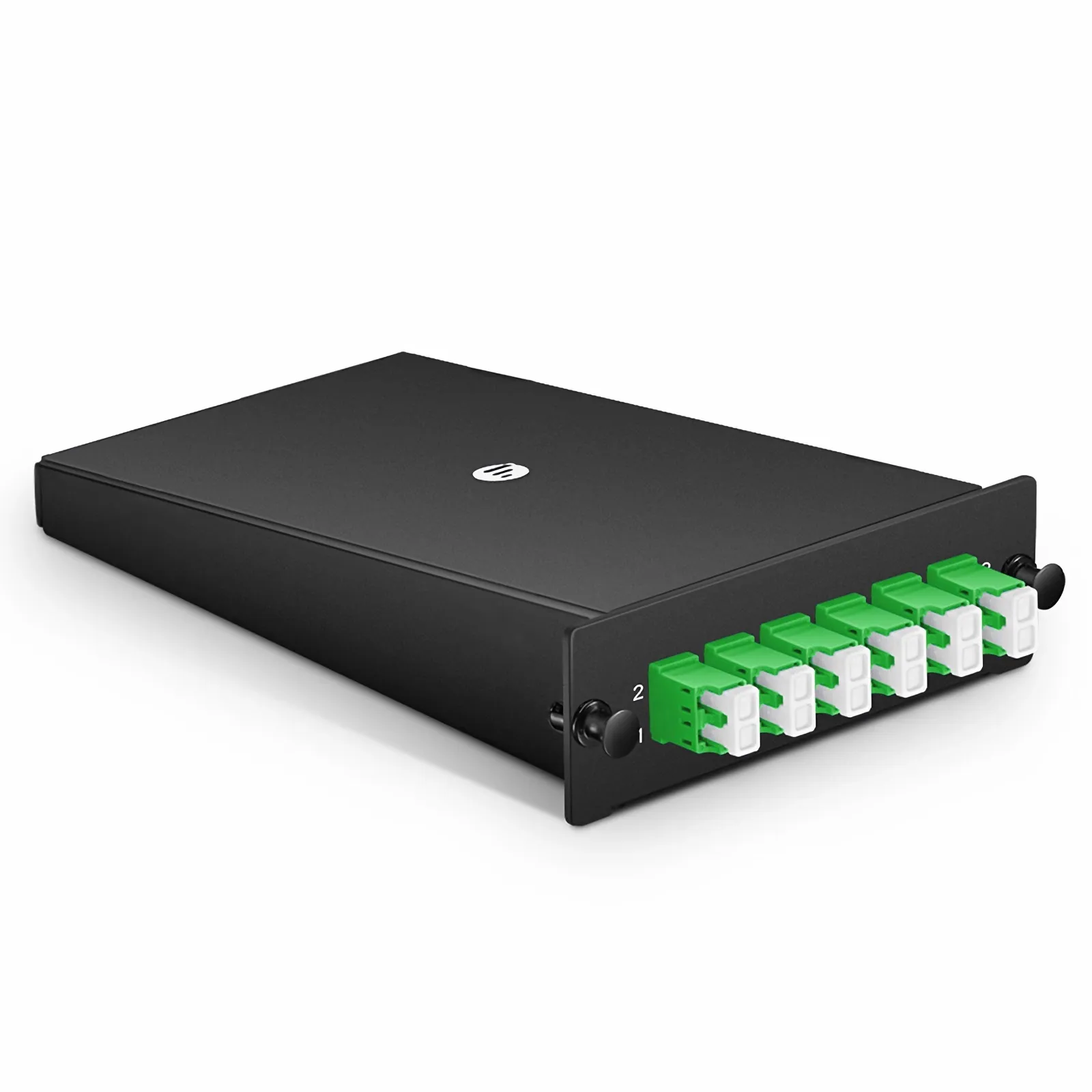 FHD&reg; LC Splice Cassette with Pigtails, 12 Fibers OS2 Single Mode, 6 x LC APC Duplex (Green), 0.3dB Max.