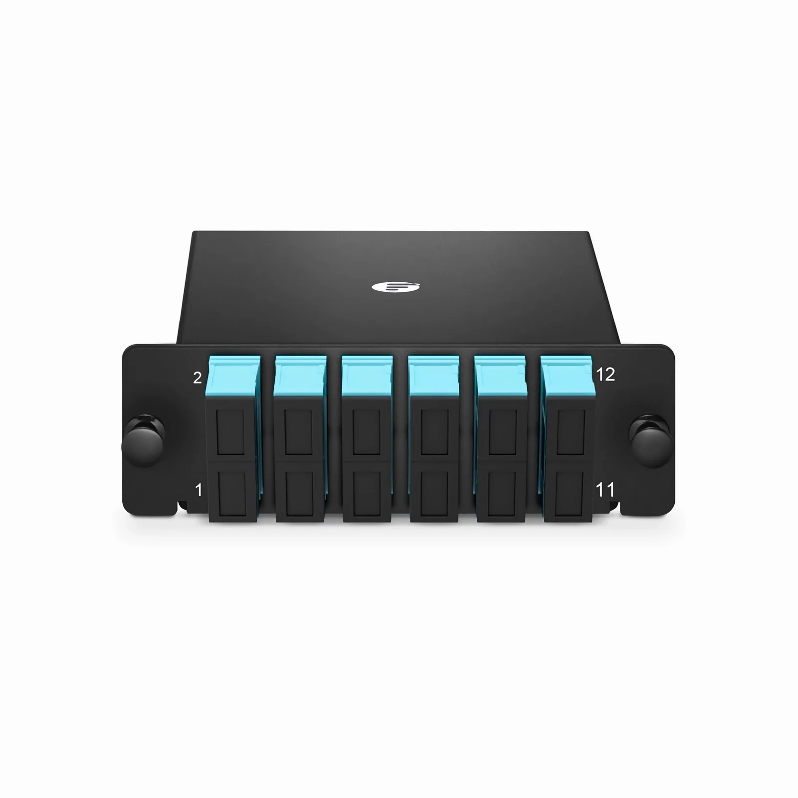 FHD&reg; SC Splice Cassette with Pigtails, 12 Fibers OM4 Multimode, 6 x SC UPC Duplex (Aqua), 0.3dB Max.