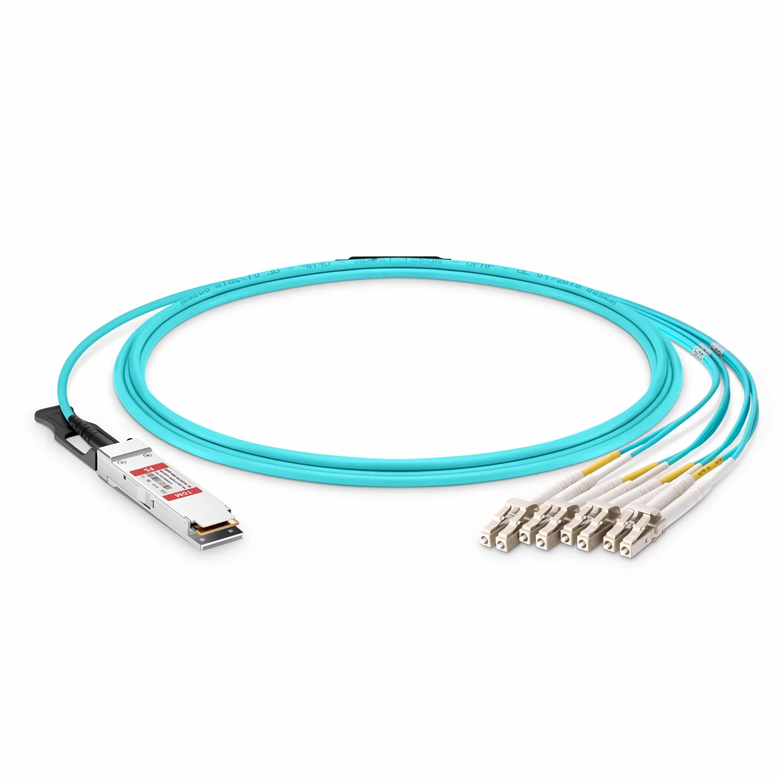10m(32.8ft) 40G QSFP+ to 4 Duplex LC/SC/ST/FC Breakout AOC - FS.com