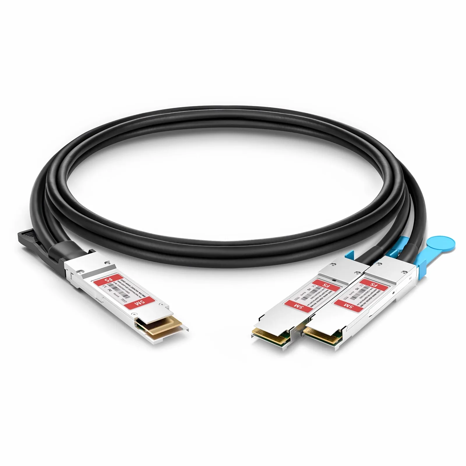 5m (16ft) NVIDIA/Mellanox Compatible 400G QSFP-DD 8 x 50G PAM4 to 2 x 200G QSFP56 4 x 50G PAM4 Ethernet Active Copper Breakout Cable