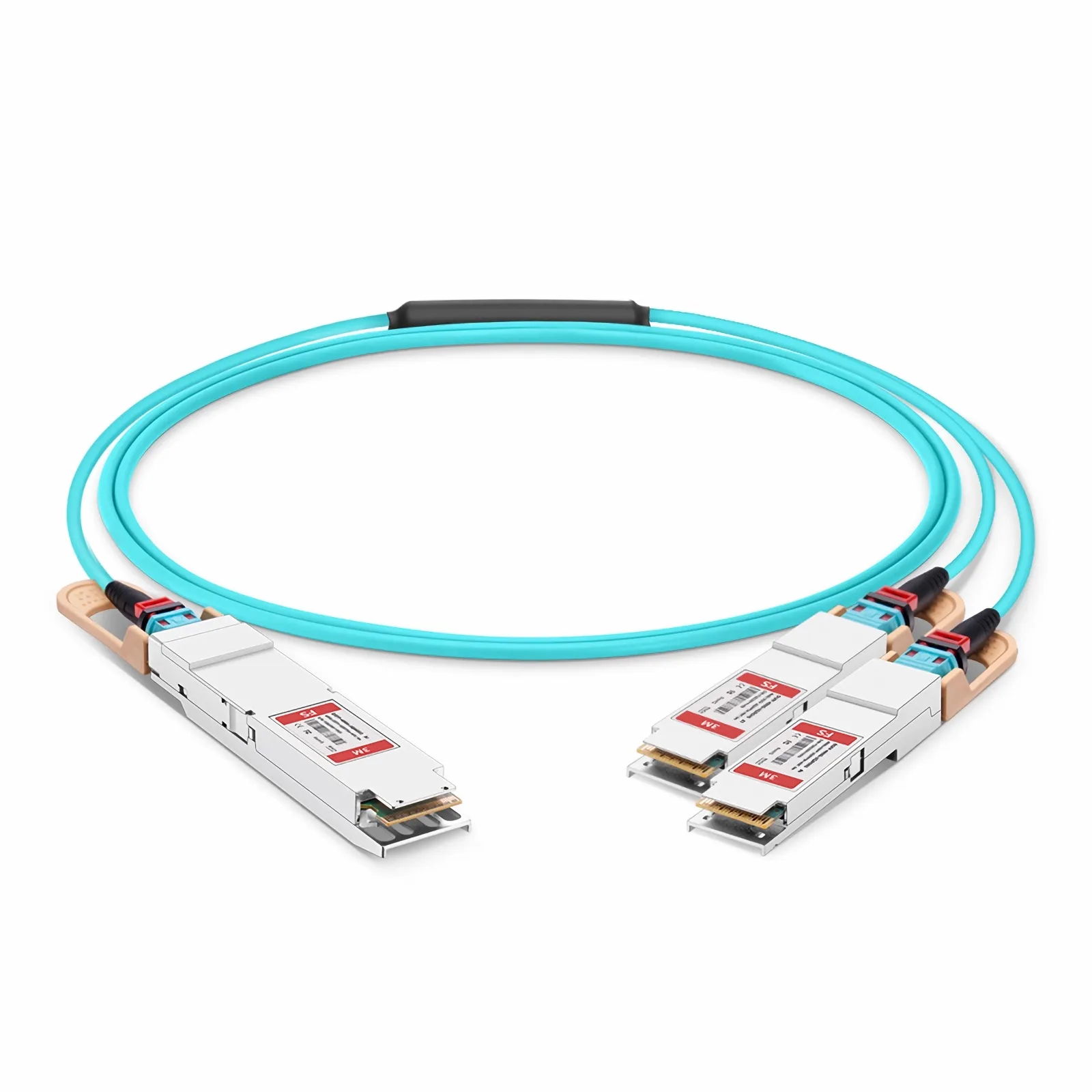 3m (10ft) Arista Networks Compatible 400G OSFP 8 x 50G PAM4 IHS/Finned Top to 2 x 200G QSFP56 4 x 50G PAM4 Active Optical Breakout Cable