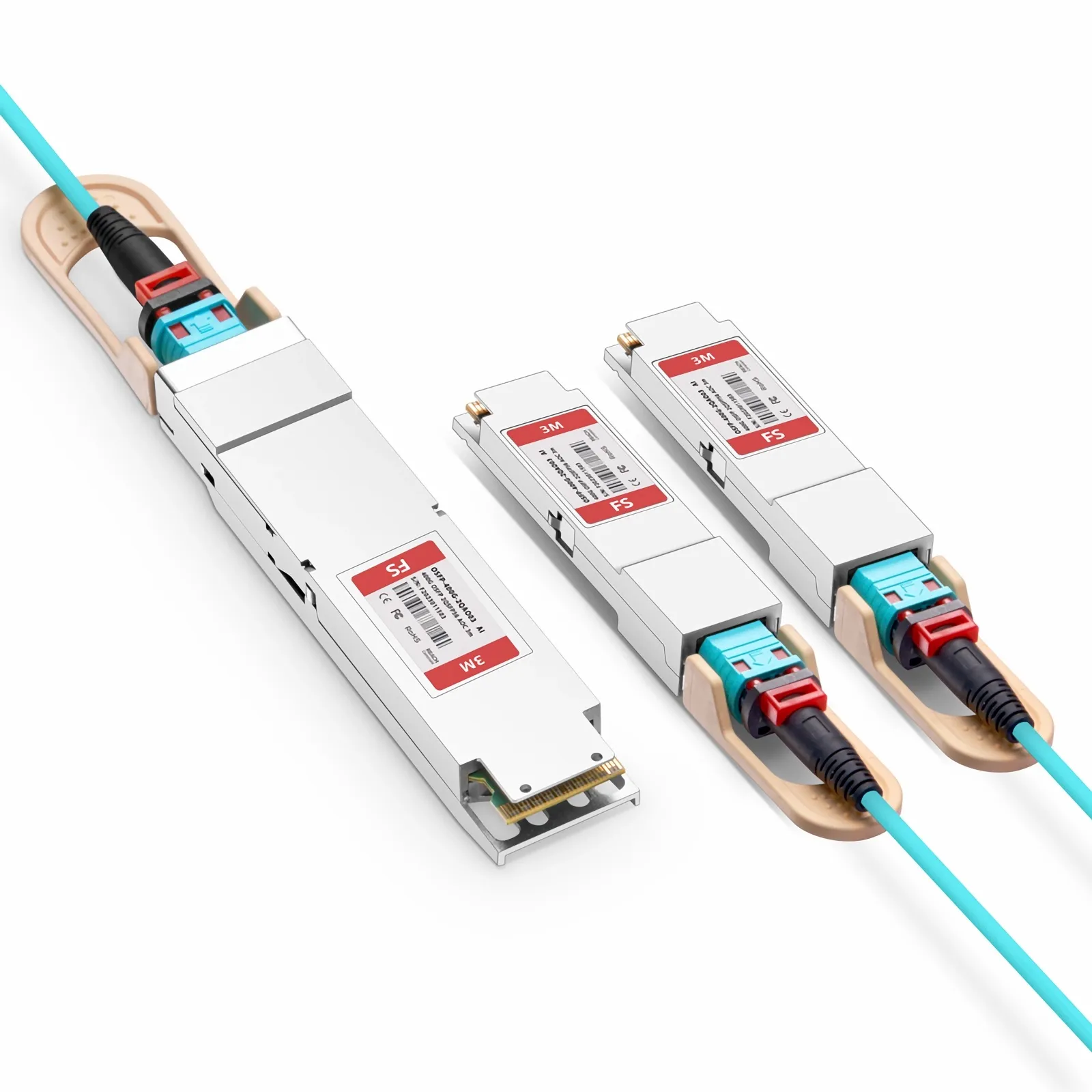 3m (10ft) Arista Networks Compatible 400G OSFP 8 x 50G PAM4 IHS/Finned Top to 2 x 200G QSFP56 4 x 50G PAM4 Active Optical Breakout Cable