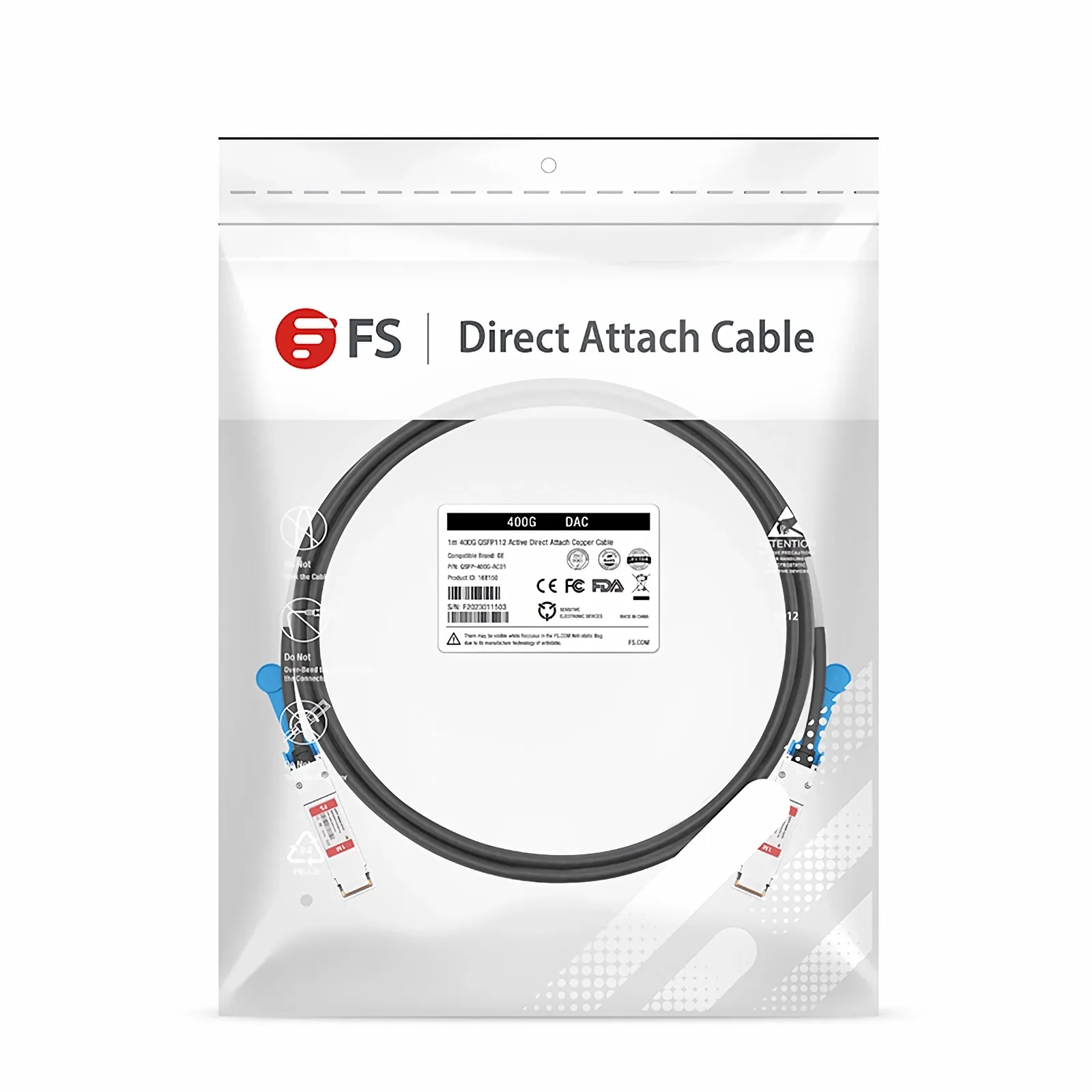 セキュリティ・セーフティ Nas 1m (3ft) Generic Compatible 400G QSFP112 Active Direct